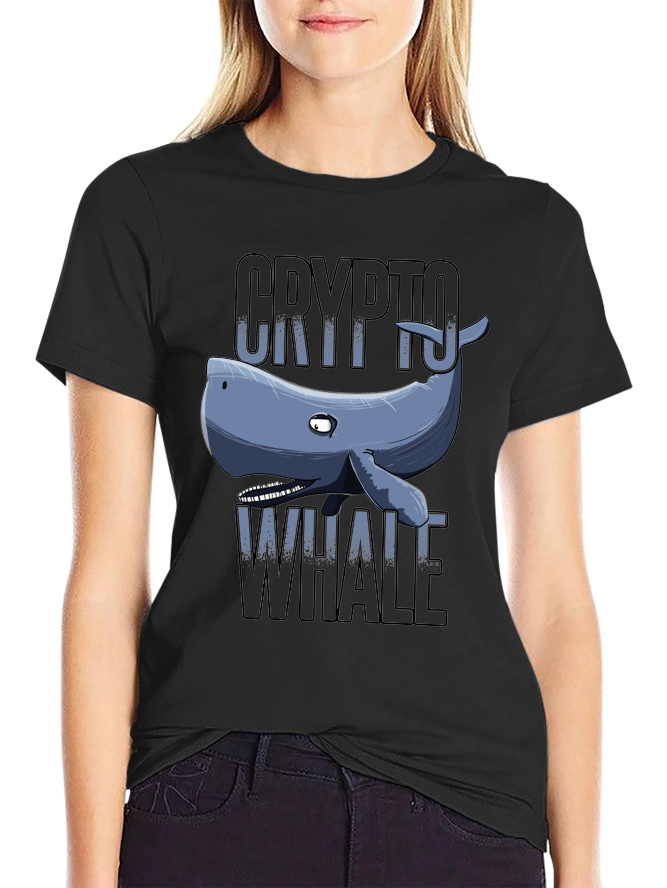 Crypto Whale Graphic Tee - Black