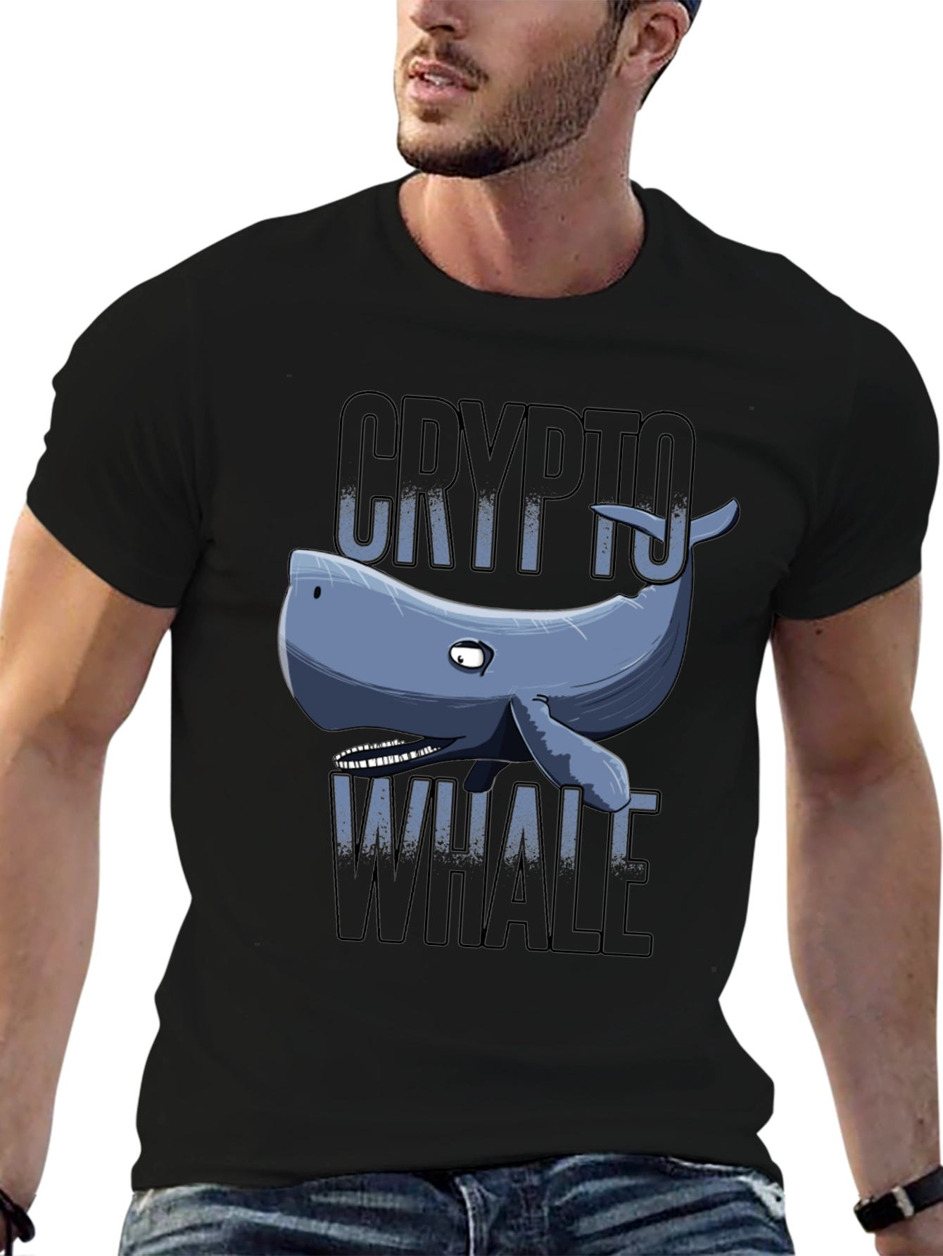 Crypto Whale Graphic Tee - Black
