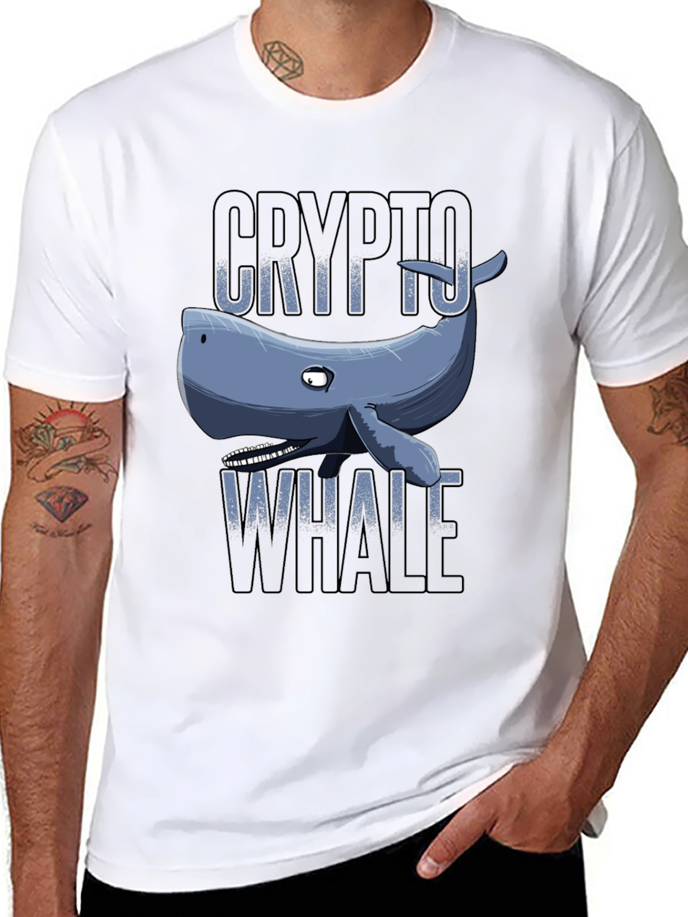 Crypto Whale Graphic Tee - Black
