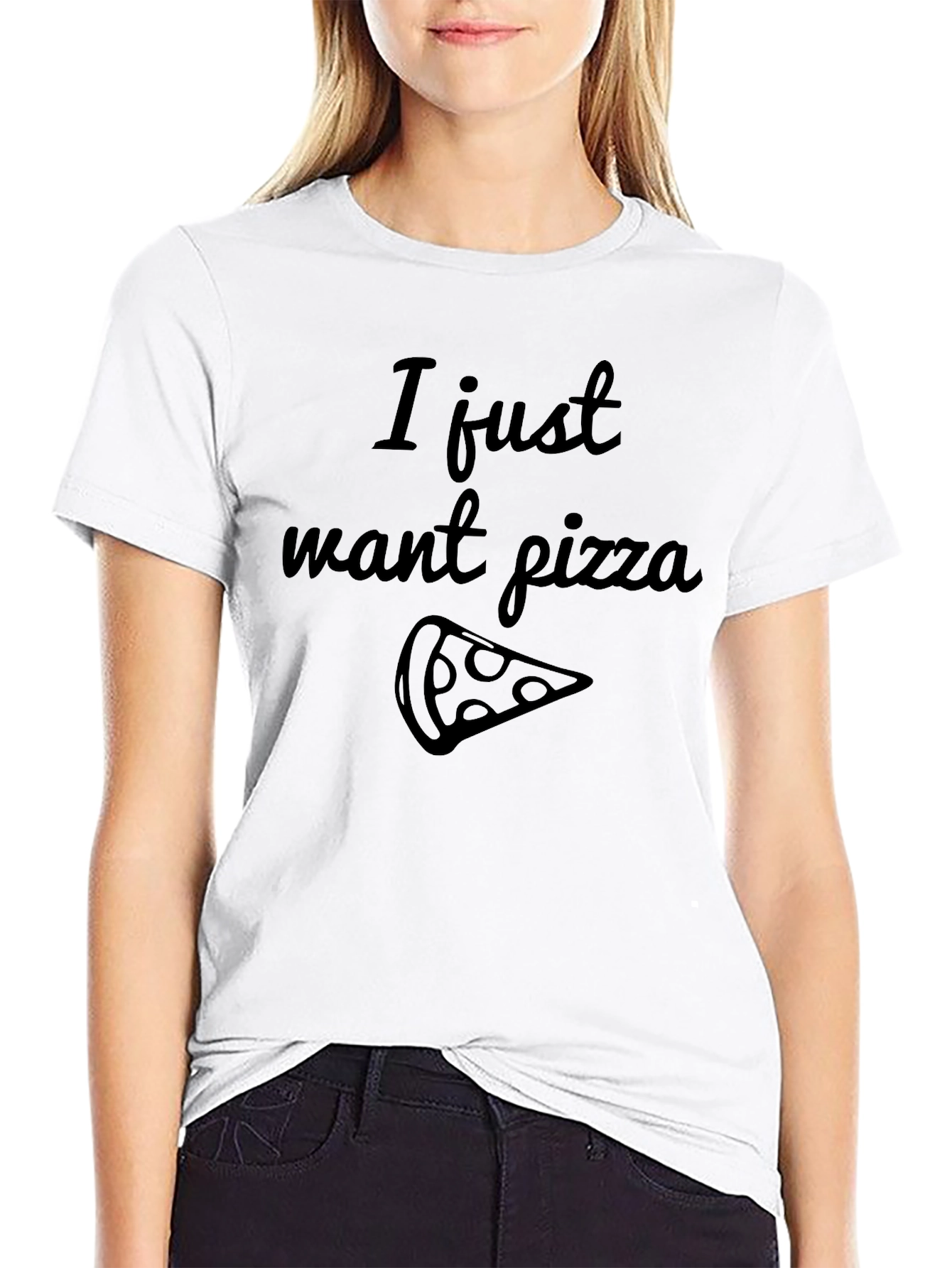 I Just Want Pizza Black Graphic Tee