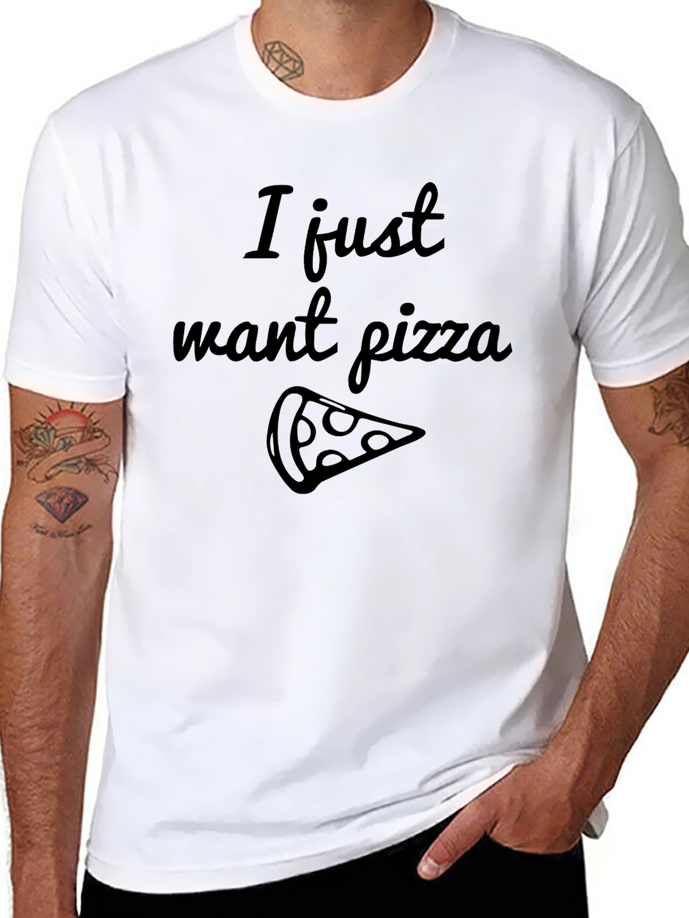 I Just Want Pizza Black Graphic Tee