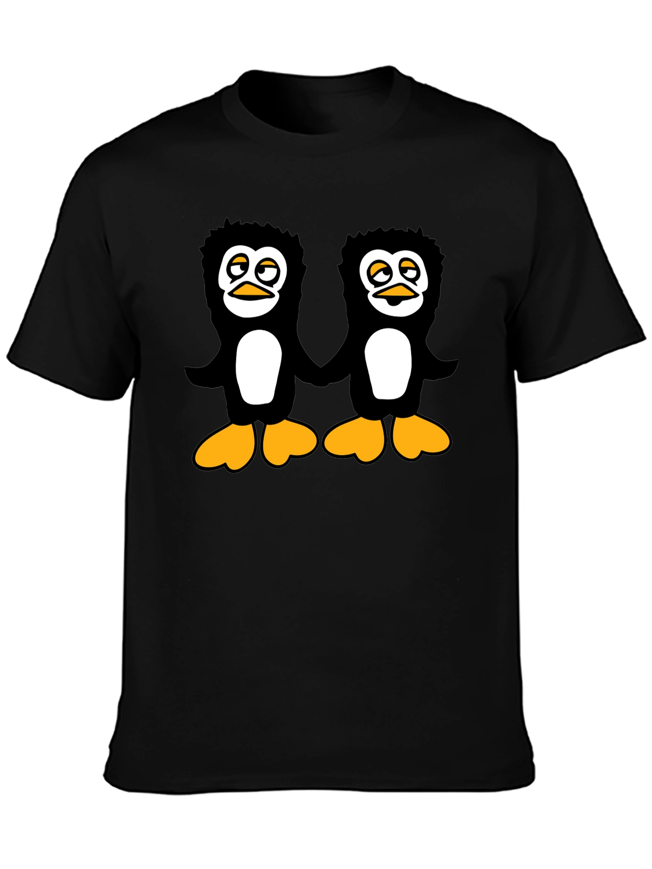 Penguin Pals Black T-Shirt - Fun Graphic Tee