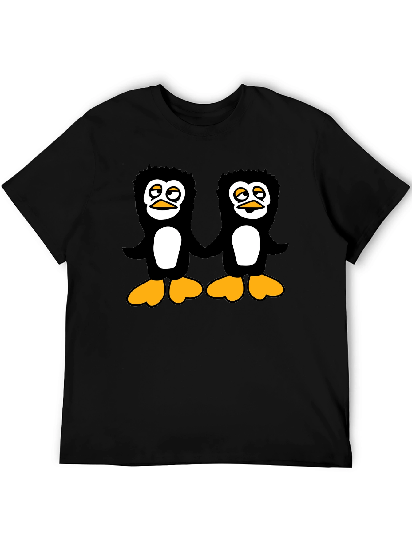 Penguin Pals Black T-Shirt - Fun Graphic Tee