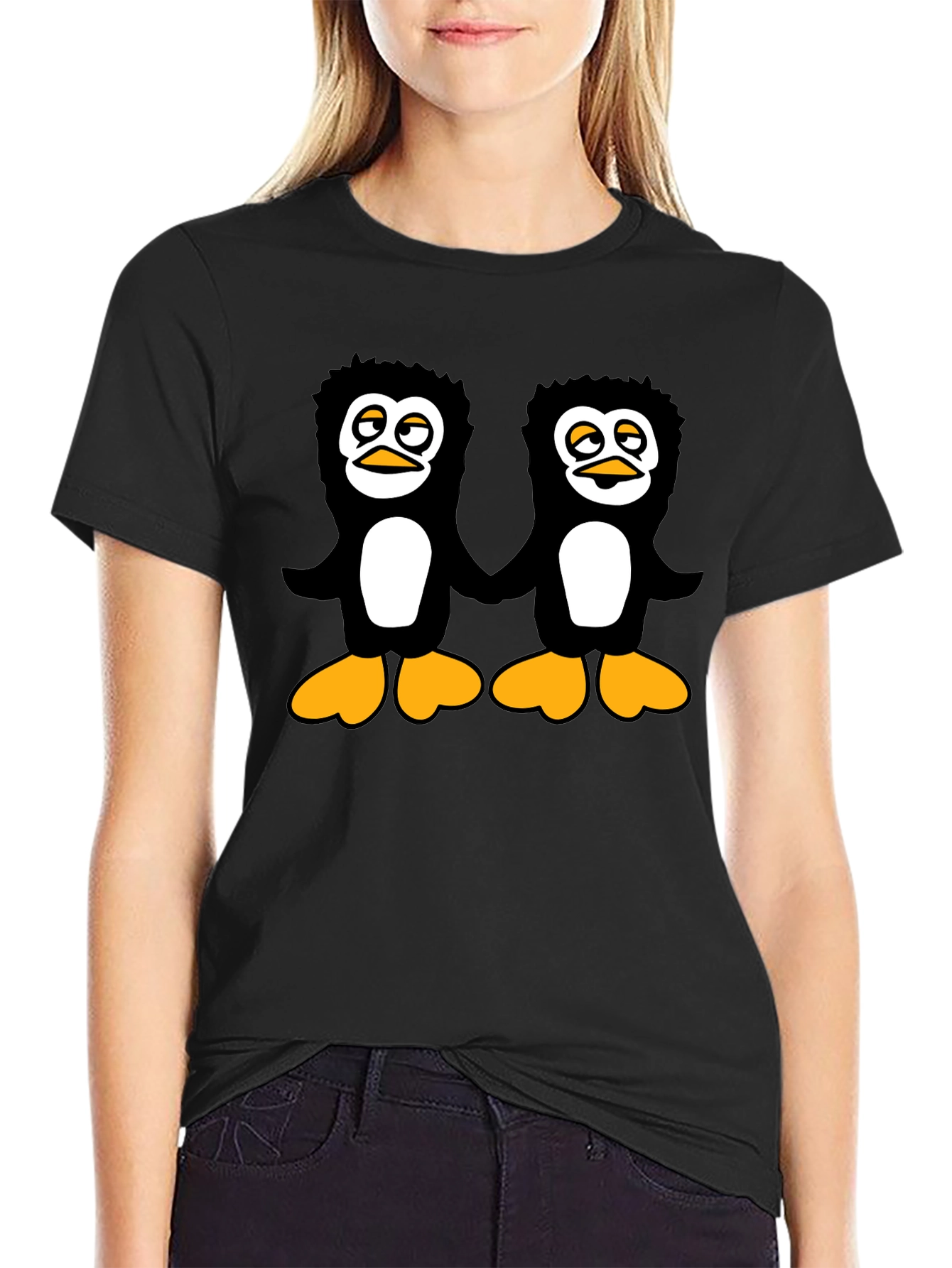 Penguin Pals Black T-Shirt - Fun Graphic Tee