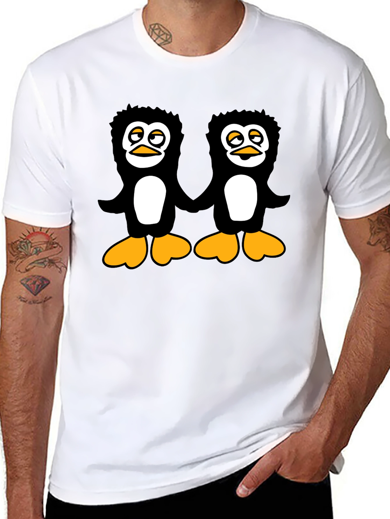 Penguin Pals Black T-Shirt - Fun Graphic Tee