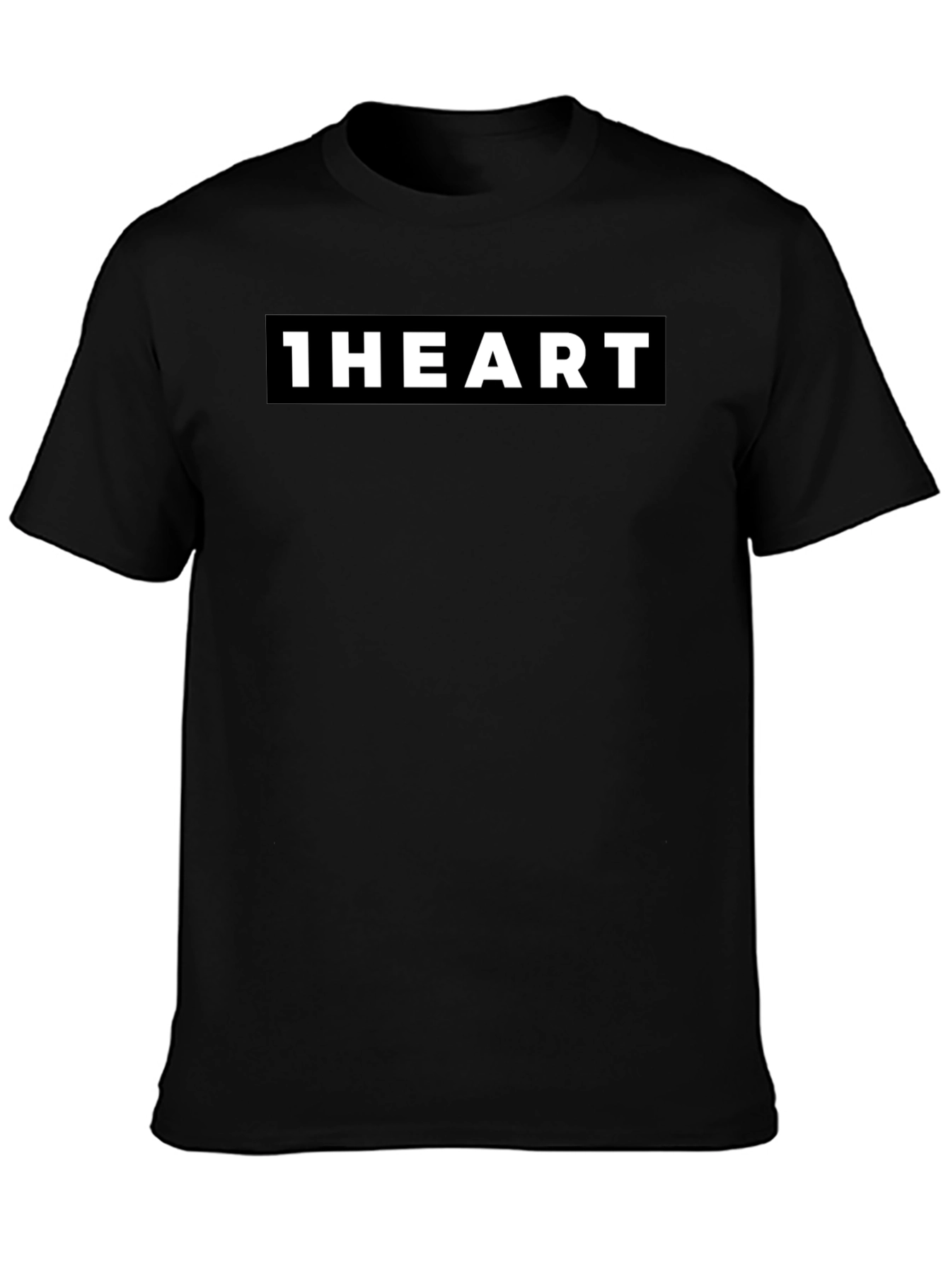 1HEART Black Crew Neck Graphic Tee