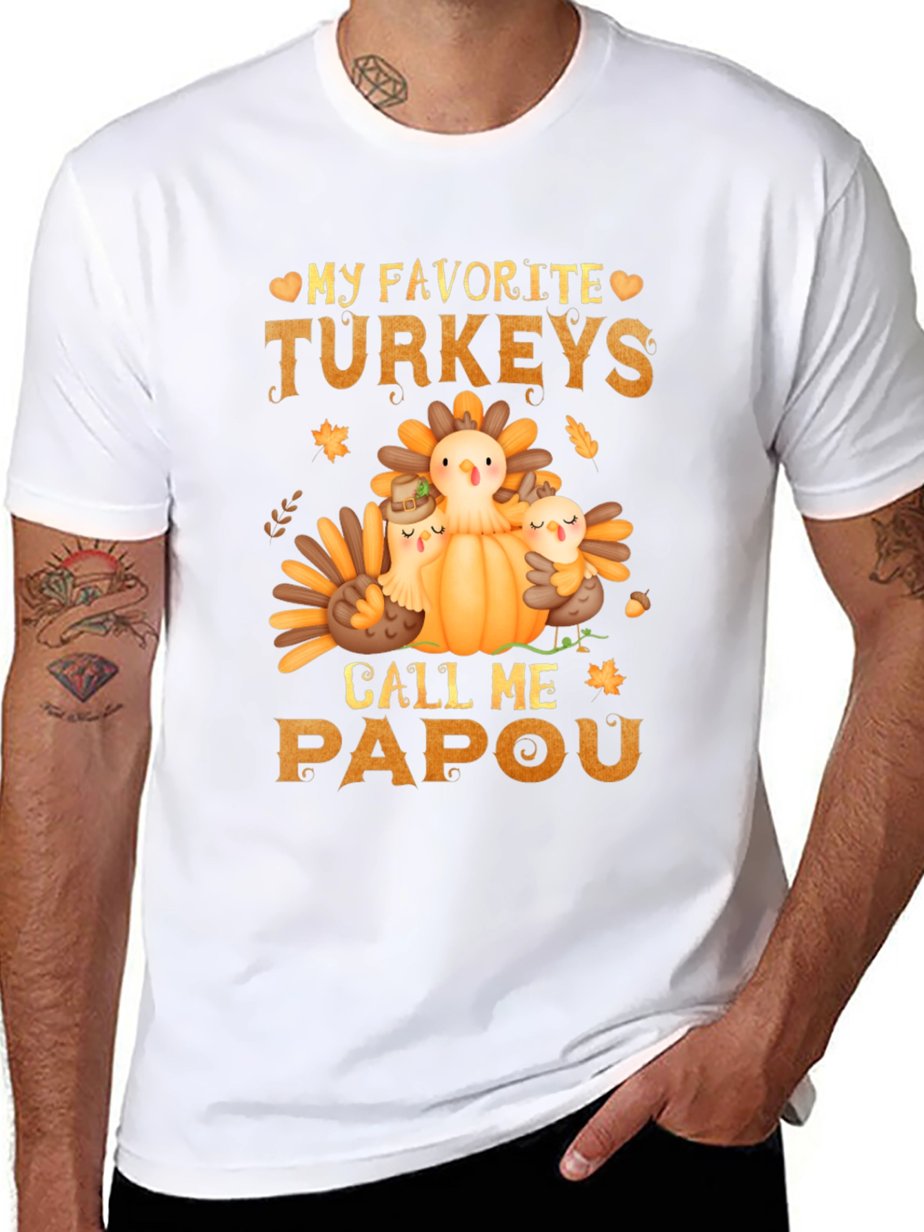 My Favorite Turkeys Call Me Papou T-Shirt