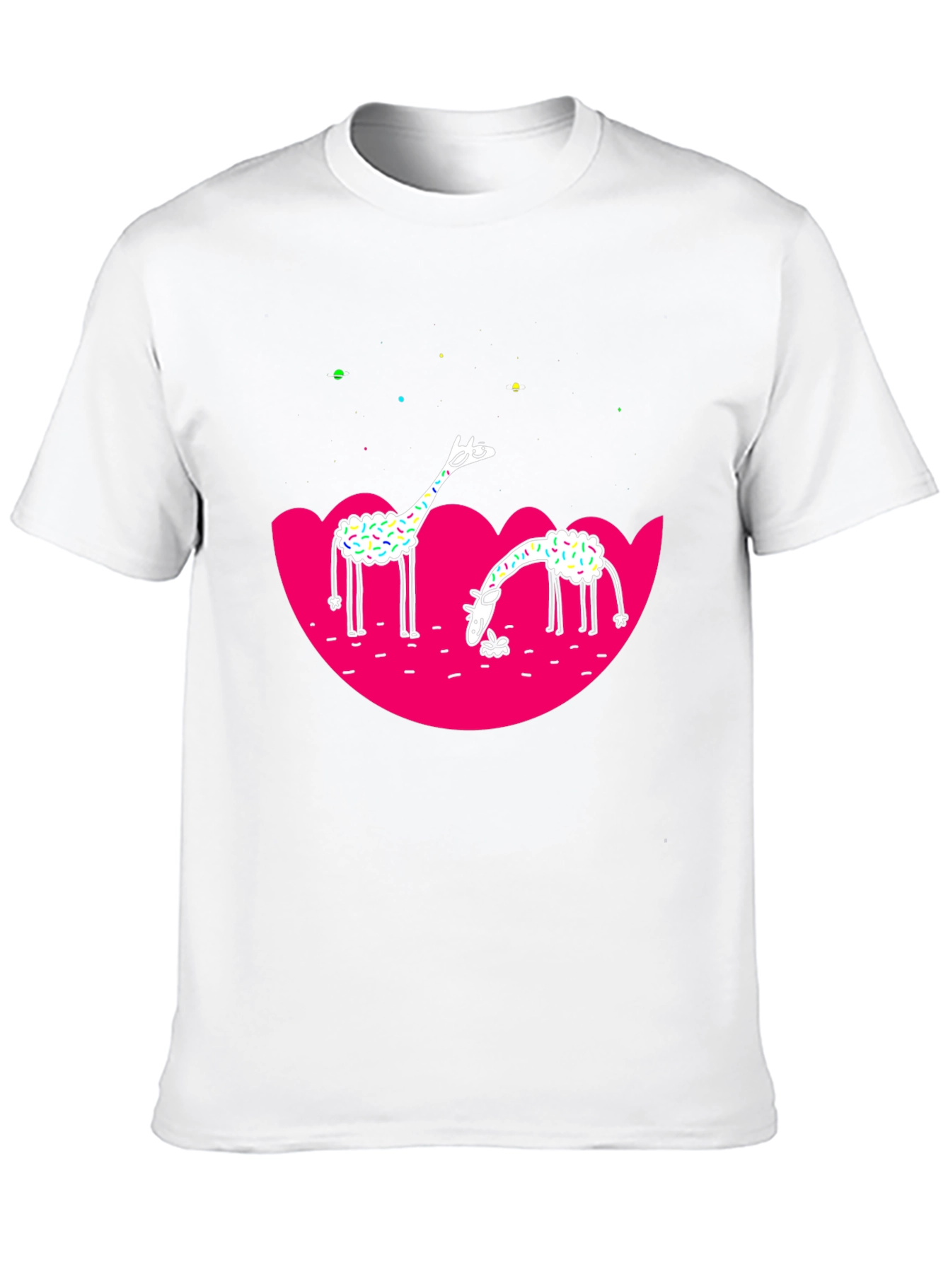 Giraffe Graphic Tee - Black Cotton T-Shirt
