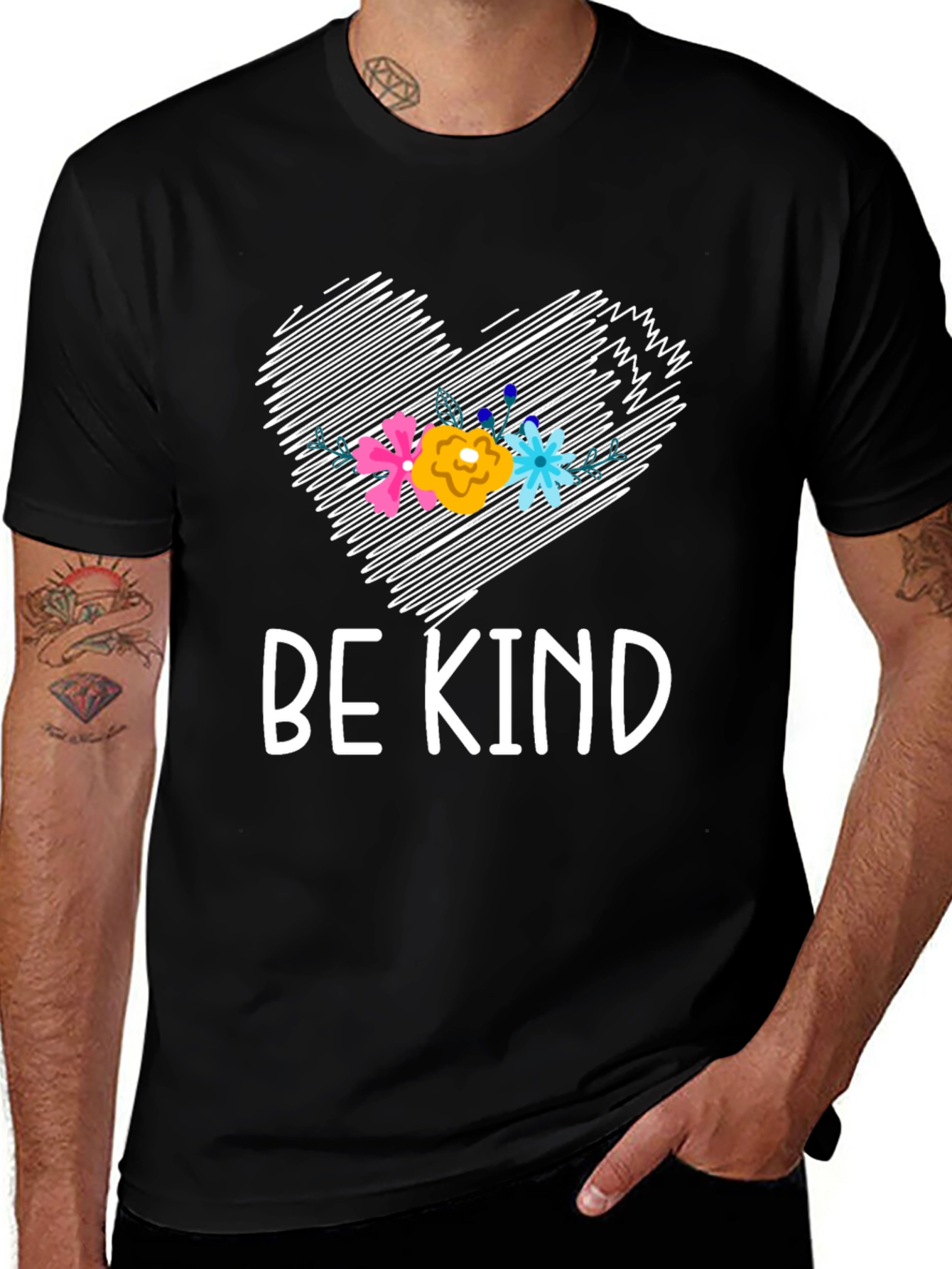 Be Kind Floral Heart Graphic Tee