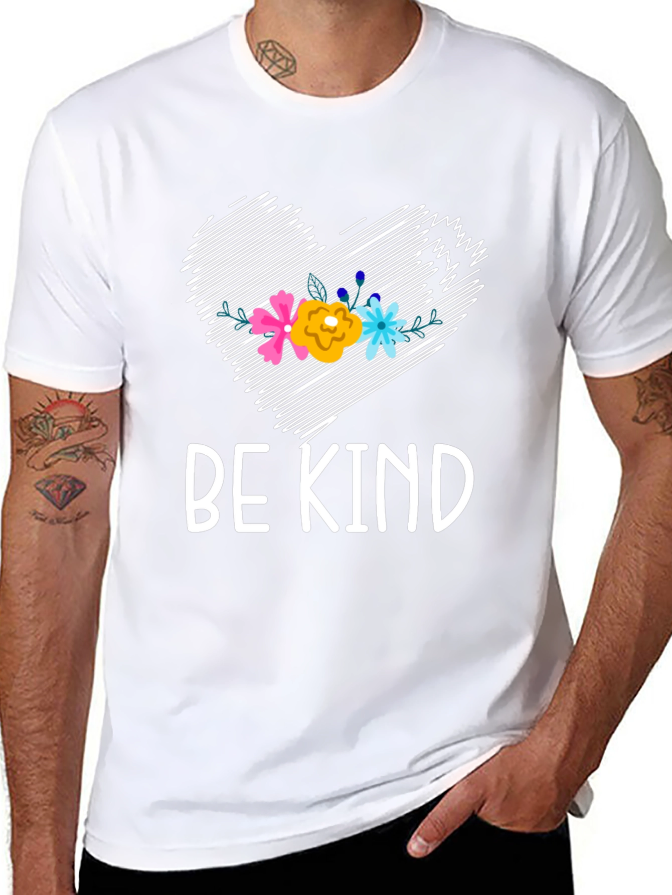 Be Kind Floral Heart Graphic Tee