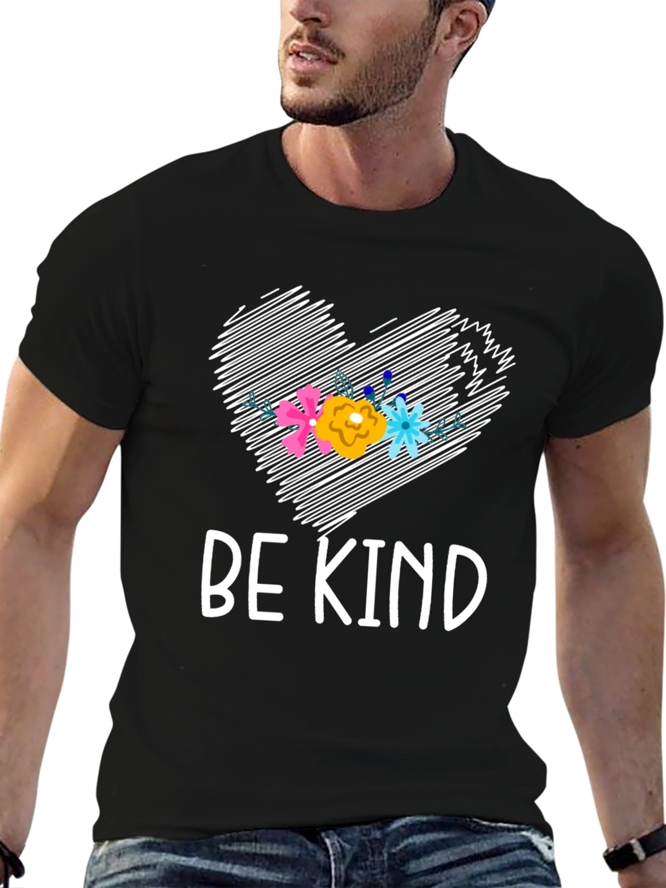 Be Kind Floral Heart Graphic Tee
