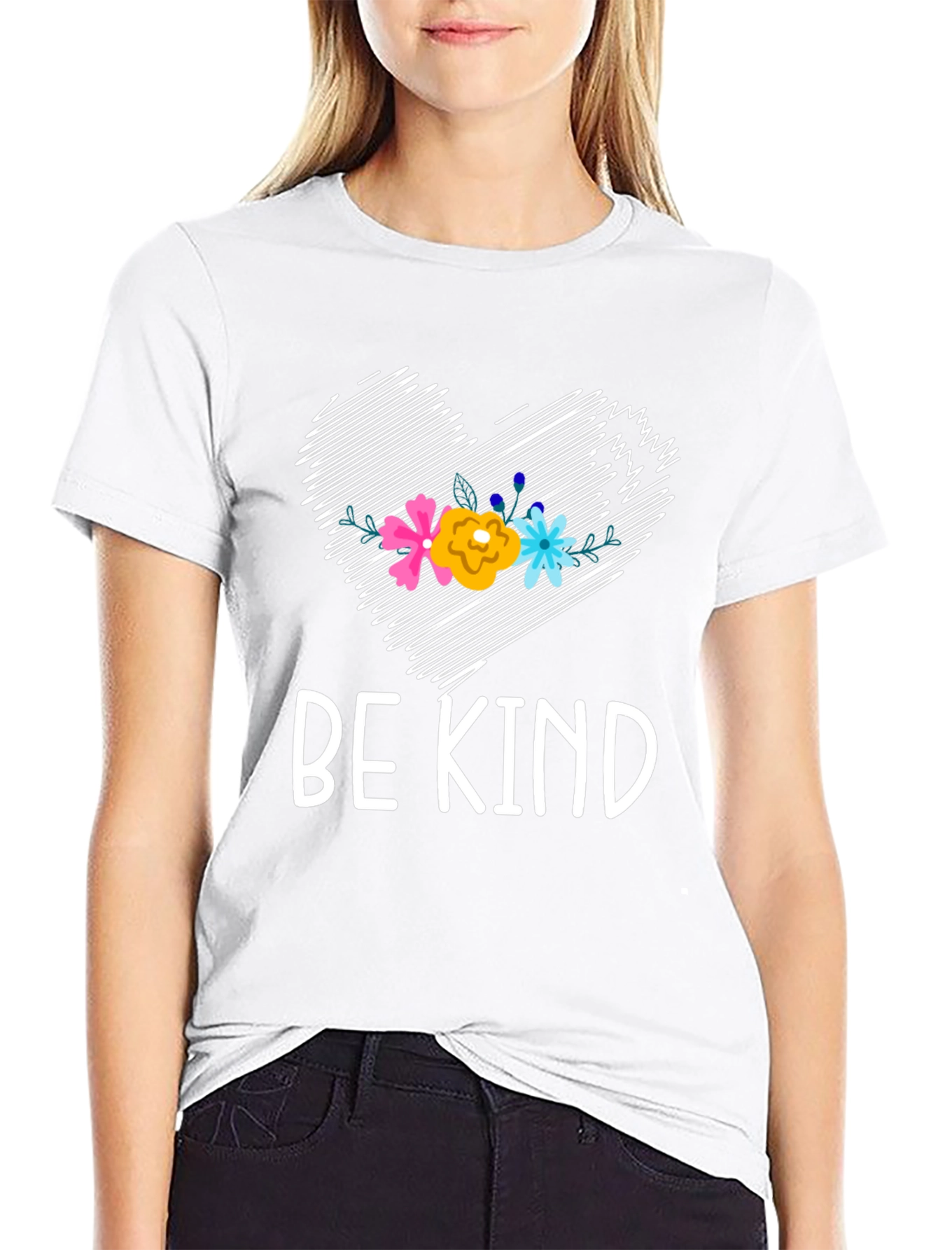 Be Kind Floral Heart Graphic Tee