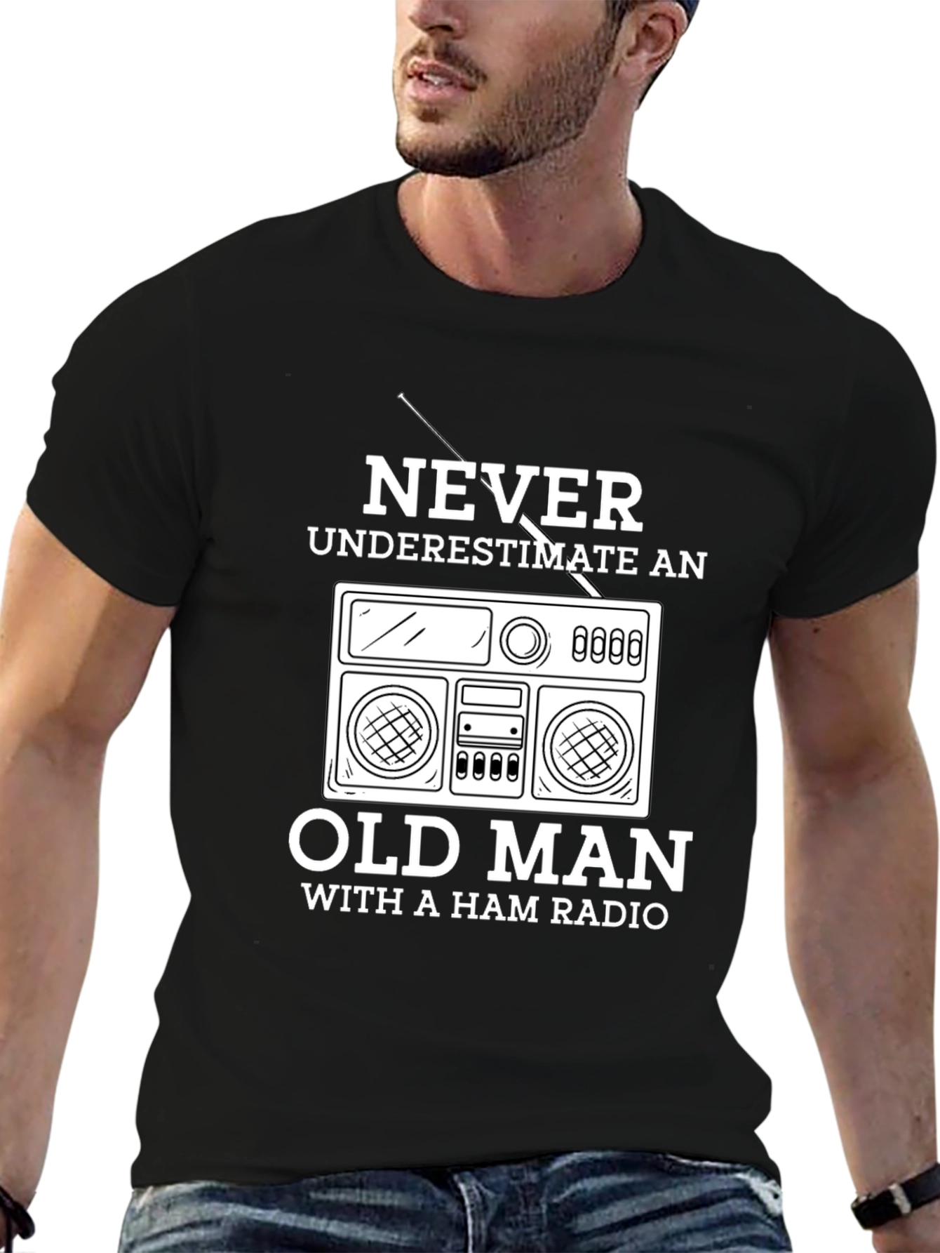 Ham Radio Old Man T-Shirt - Never Underestimate