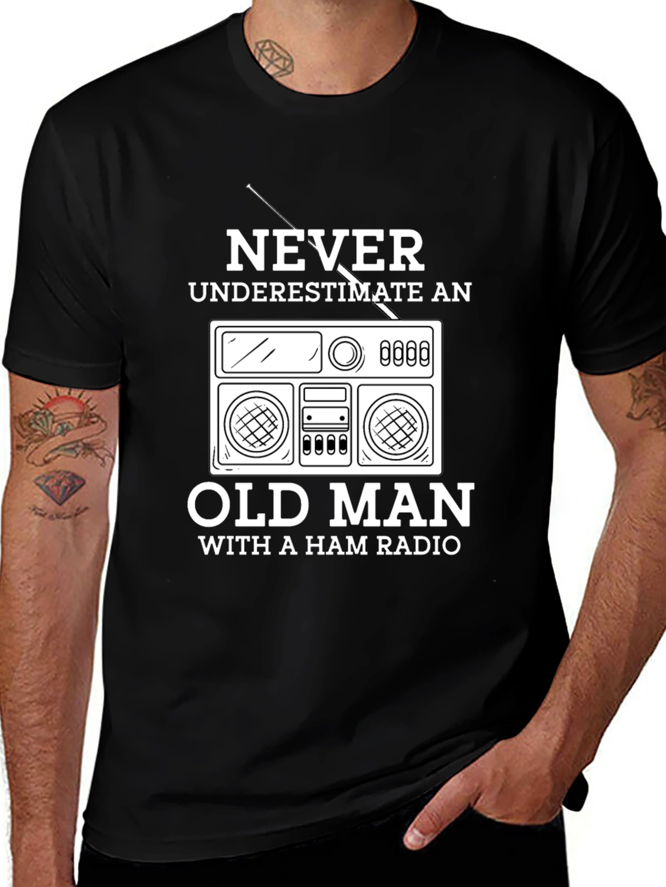 Ham Radio Old Man T-Shirt - Never Underestimate