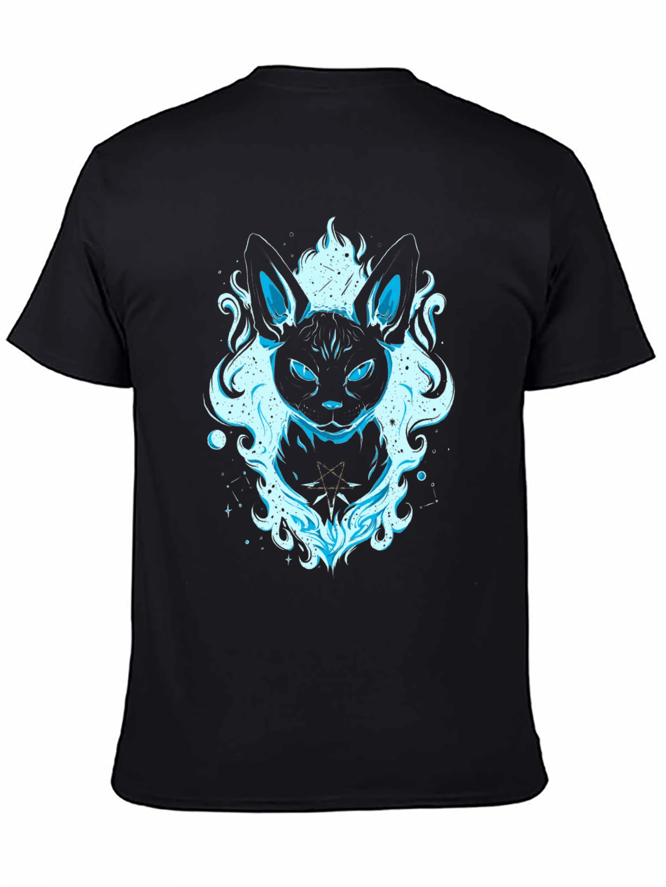 Mystic Cat Graphic Tee - Black