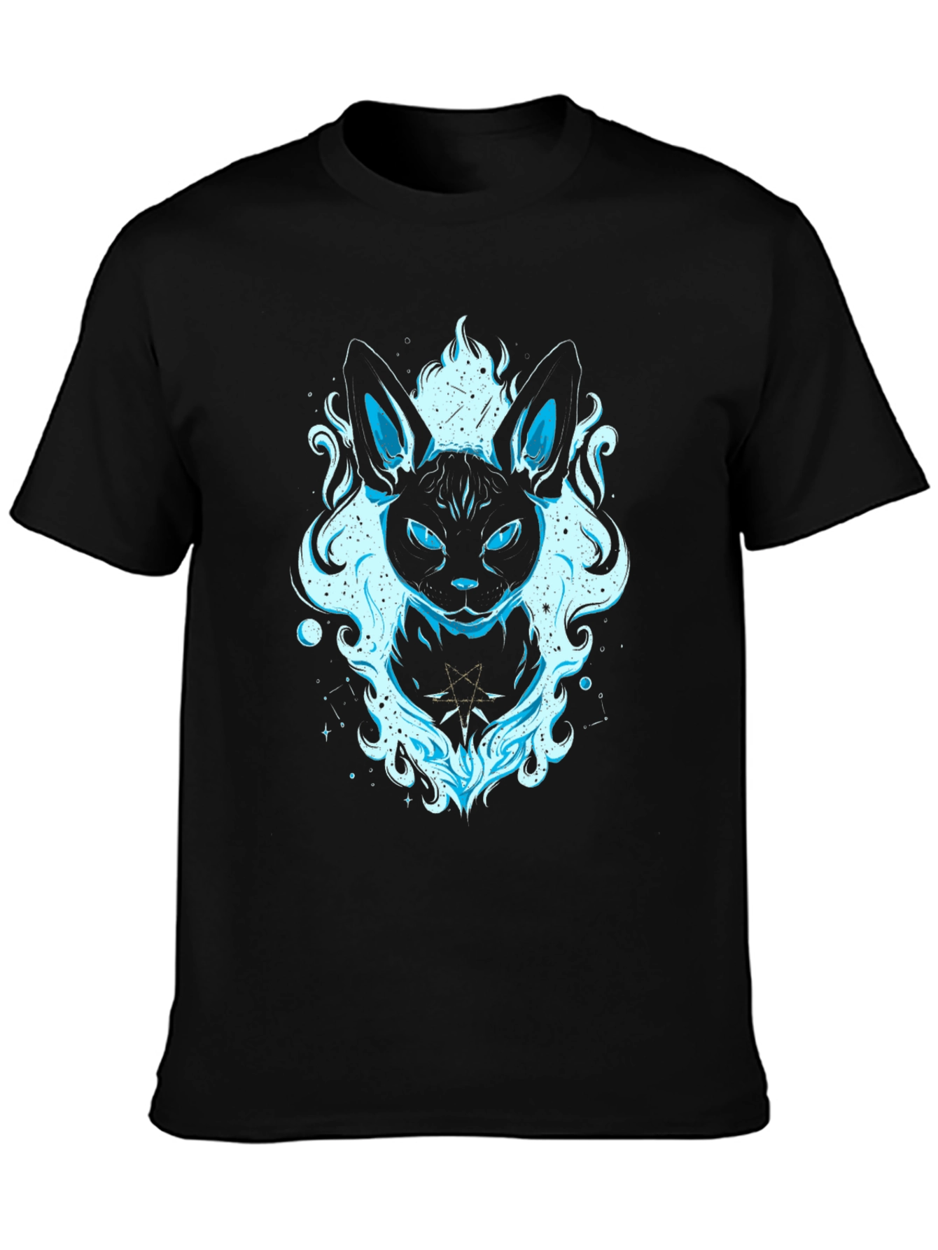 Mystic Cat Graphic Tee - Black