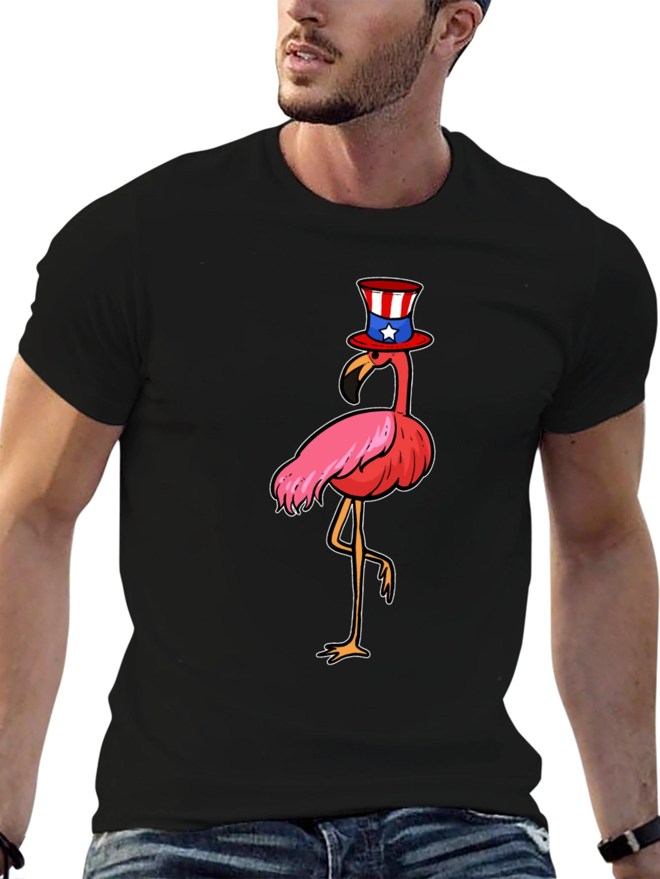 Patriotic Flamingo T-Shirt - Fun 4th of July Tee