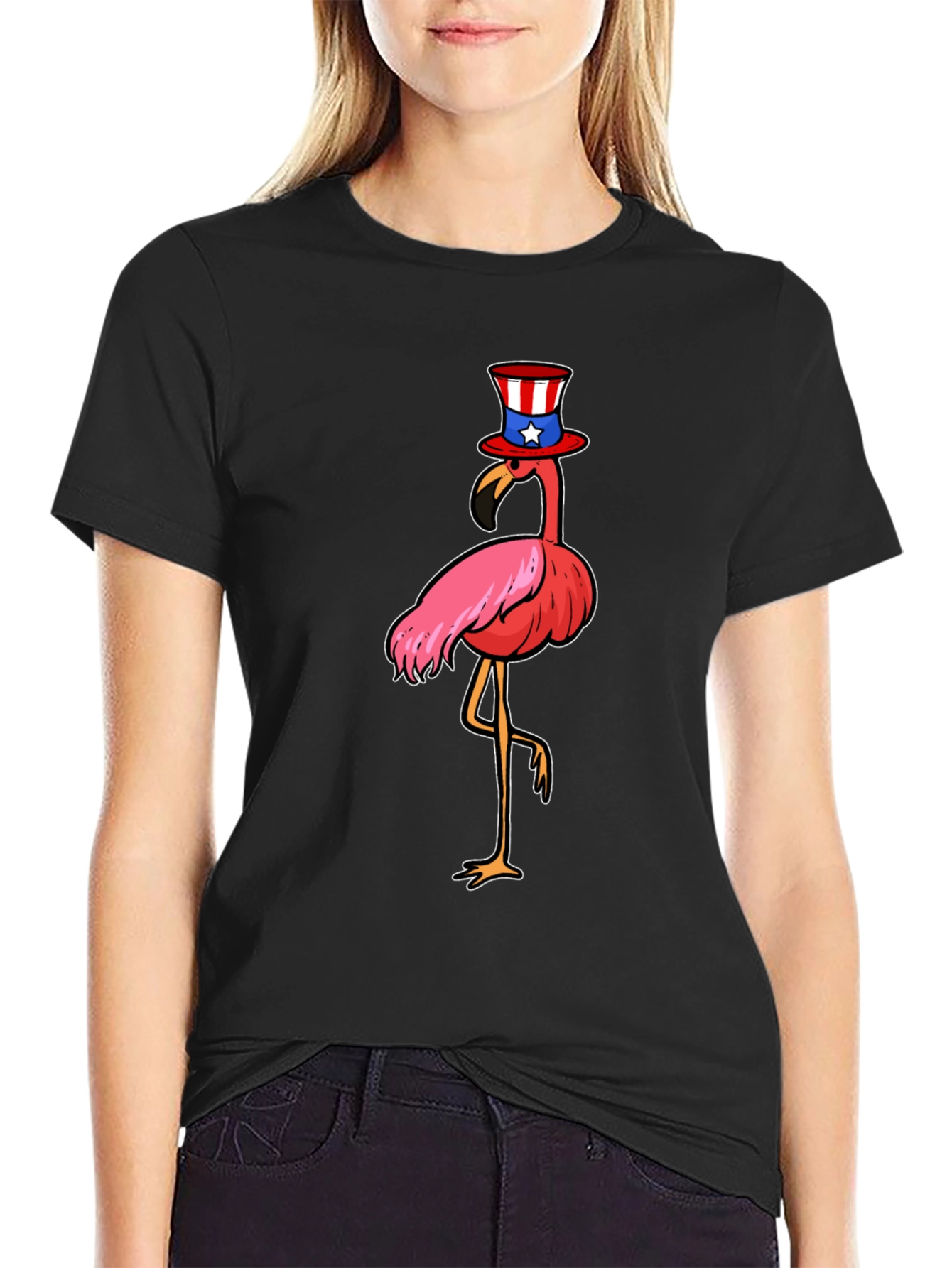 Patriotic Flamingo T-Shirt - Fun 4th of July Tee