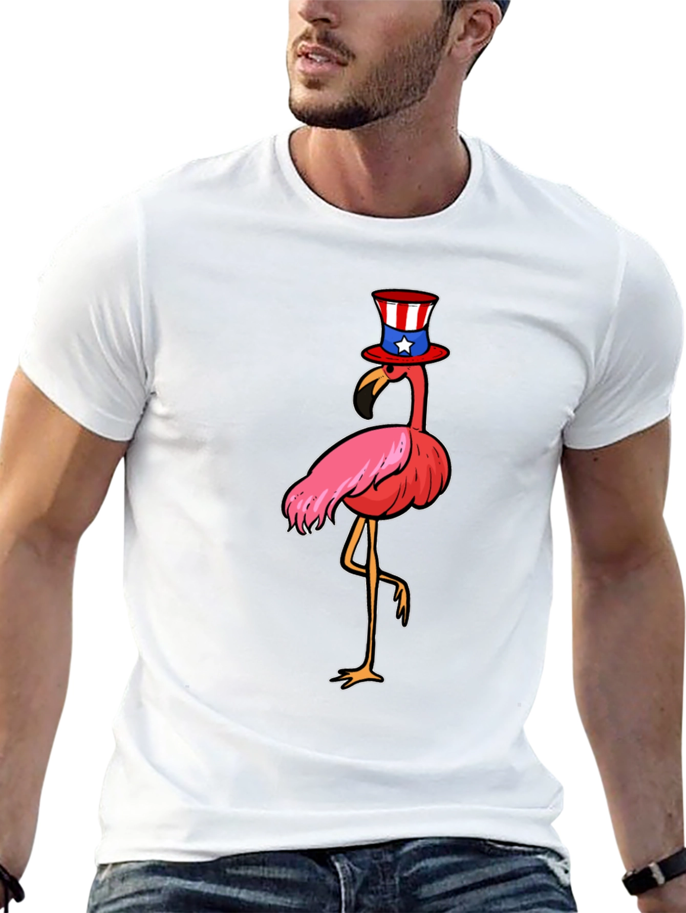 Patriotic Flamingo T-Shirt - Fun 4th of July Tee