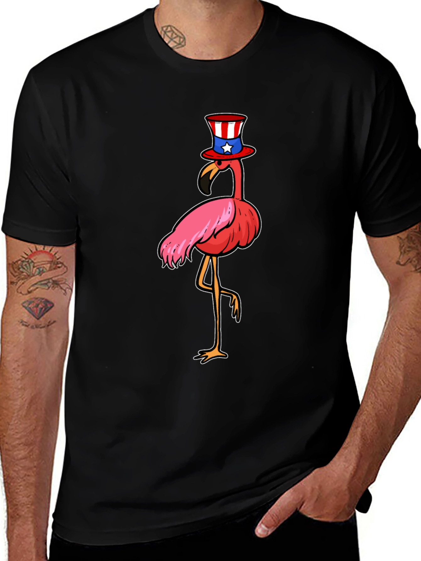 Patriotic Flamingo T-Shirt - Fun 4th of July Tee