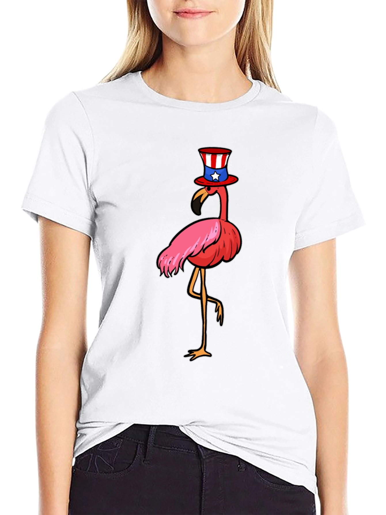 Patriotic Flamingo T-Shirt - Fun 4th of July Tee