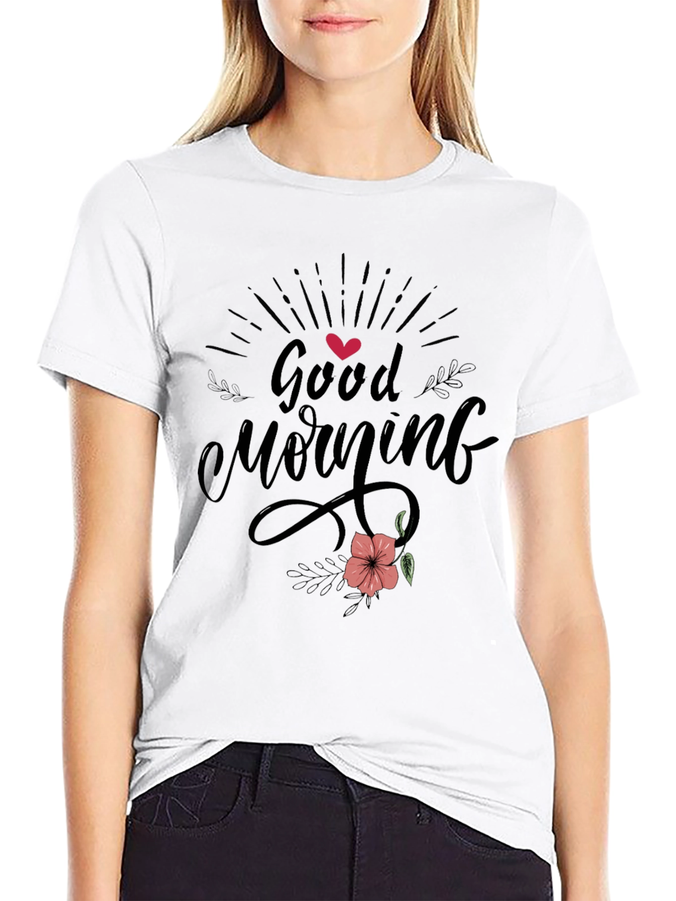 Good Morning Black Graphic Tee