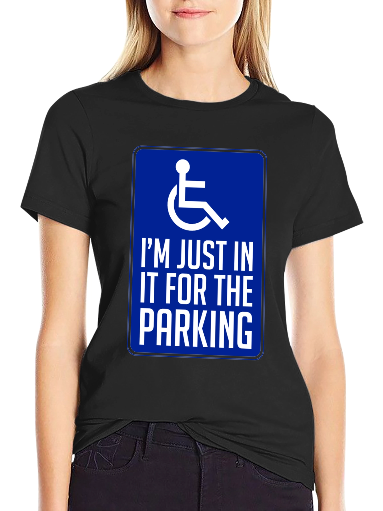 Handicap Parking Humor Graphic T-Shirt