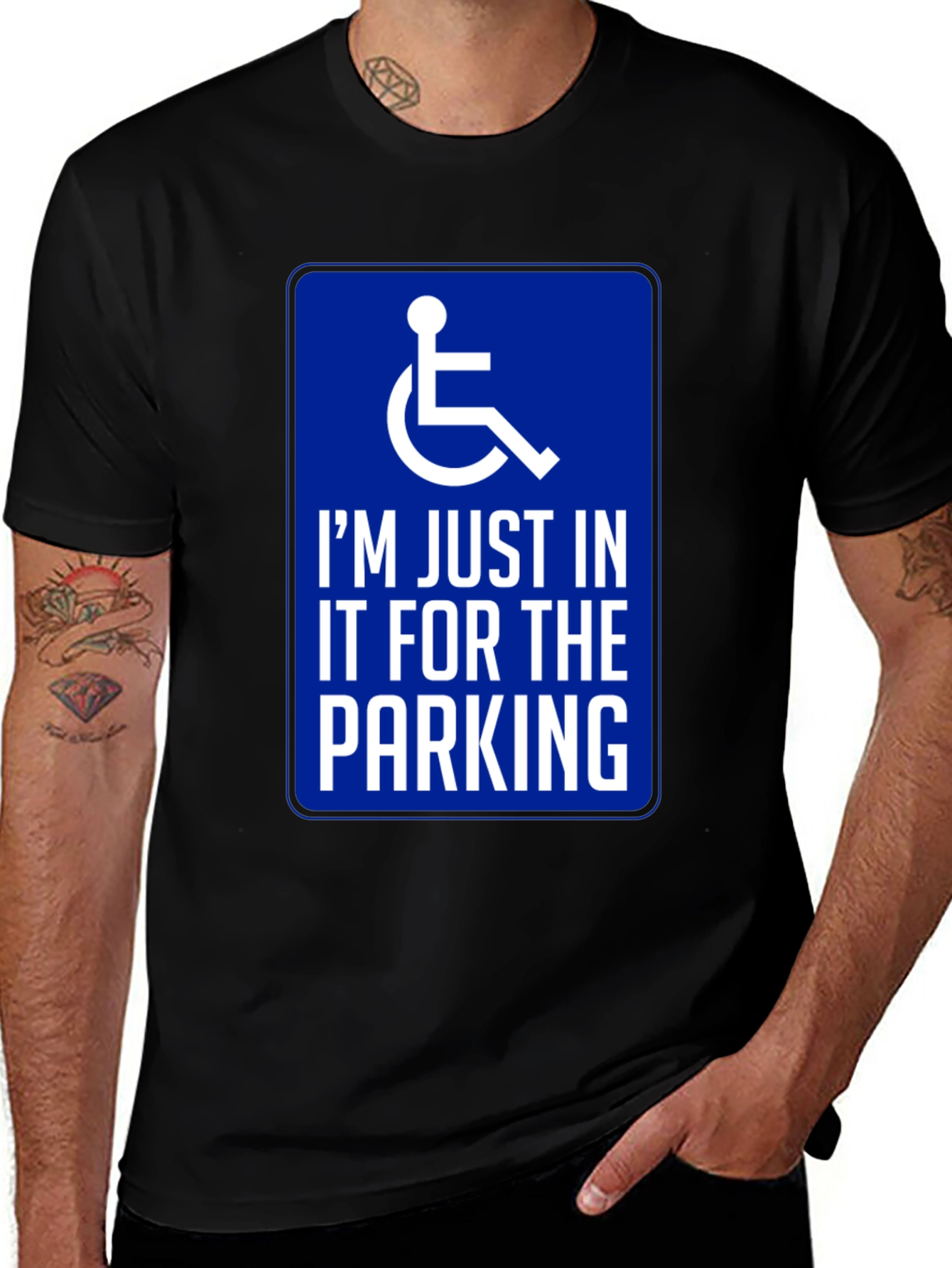 Handicap Parking Humor Graphic T-Shirt