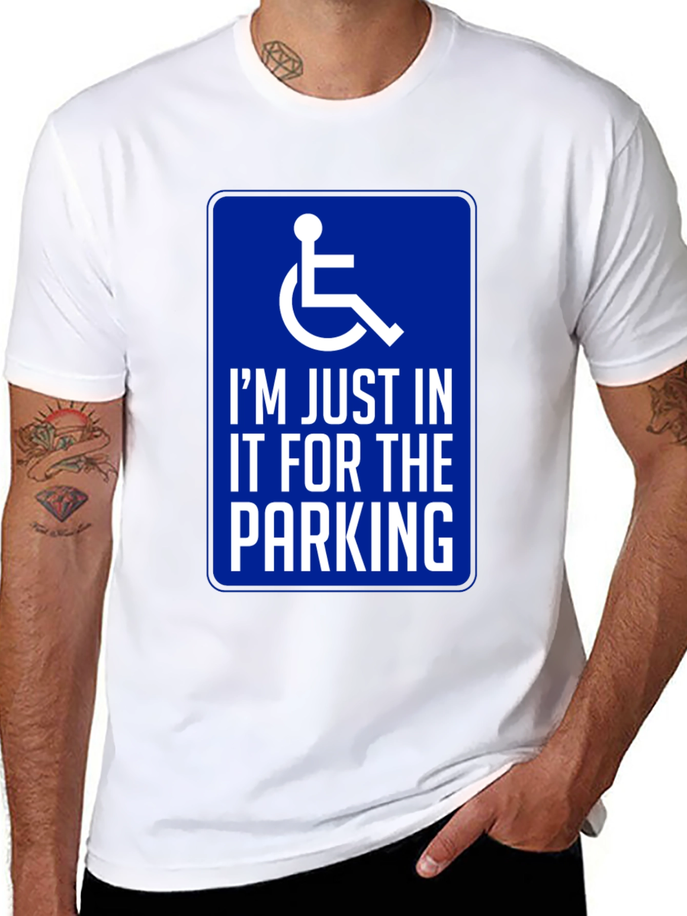 Handicap Parking Humor Graphic T-Shirt