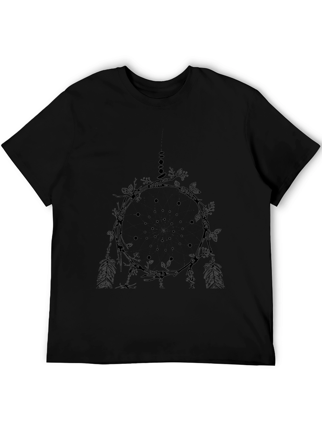 Black T-Shirt with Dreamcatcher Graphic