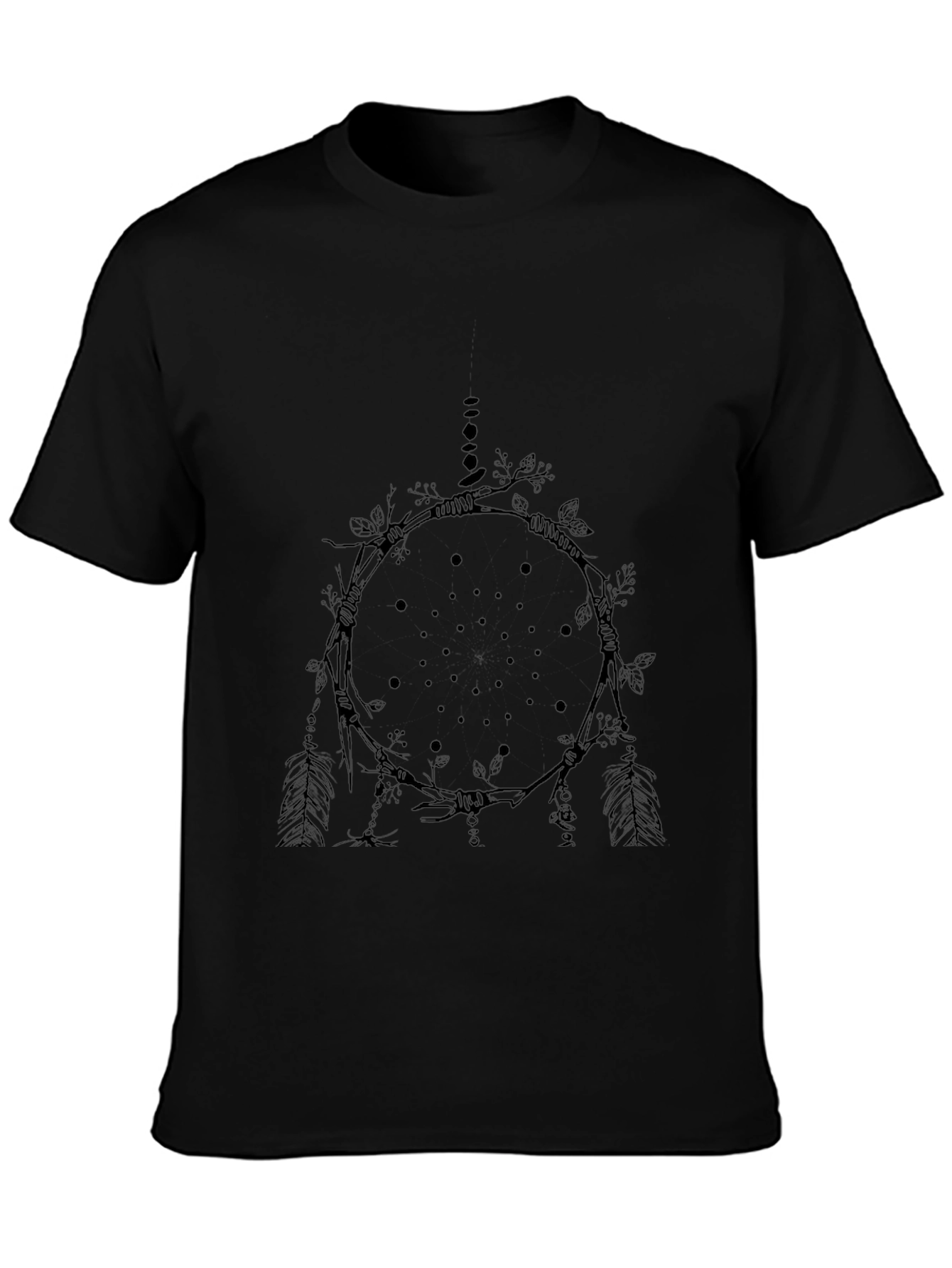 Black T-Shirt with Dreamcatcher Graphic