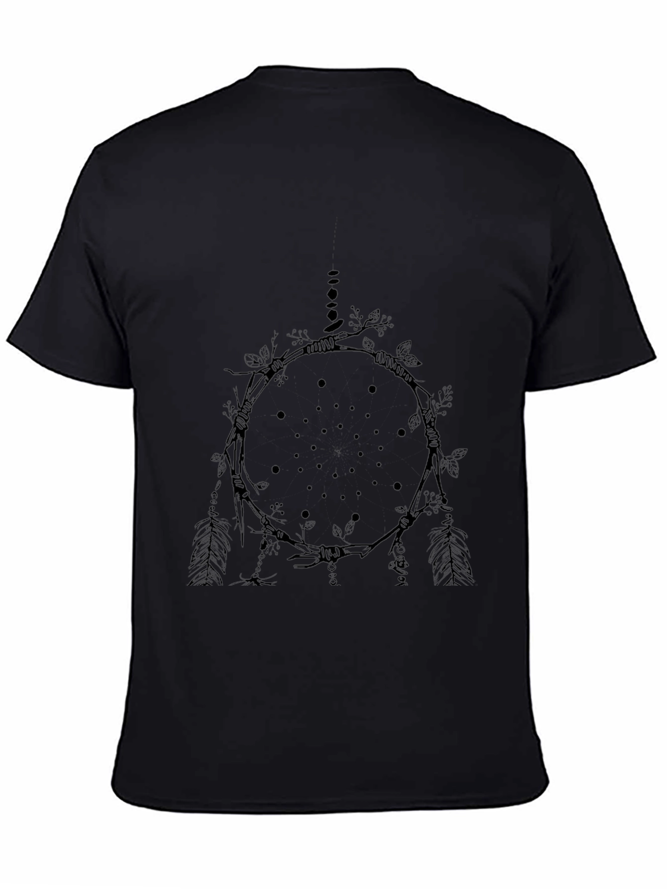 Black T-Shirt with Dreamcatcher Graphic