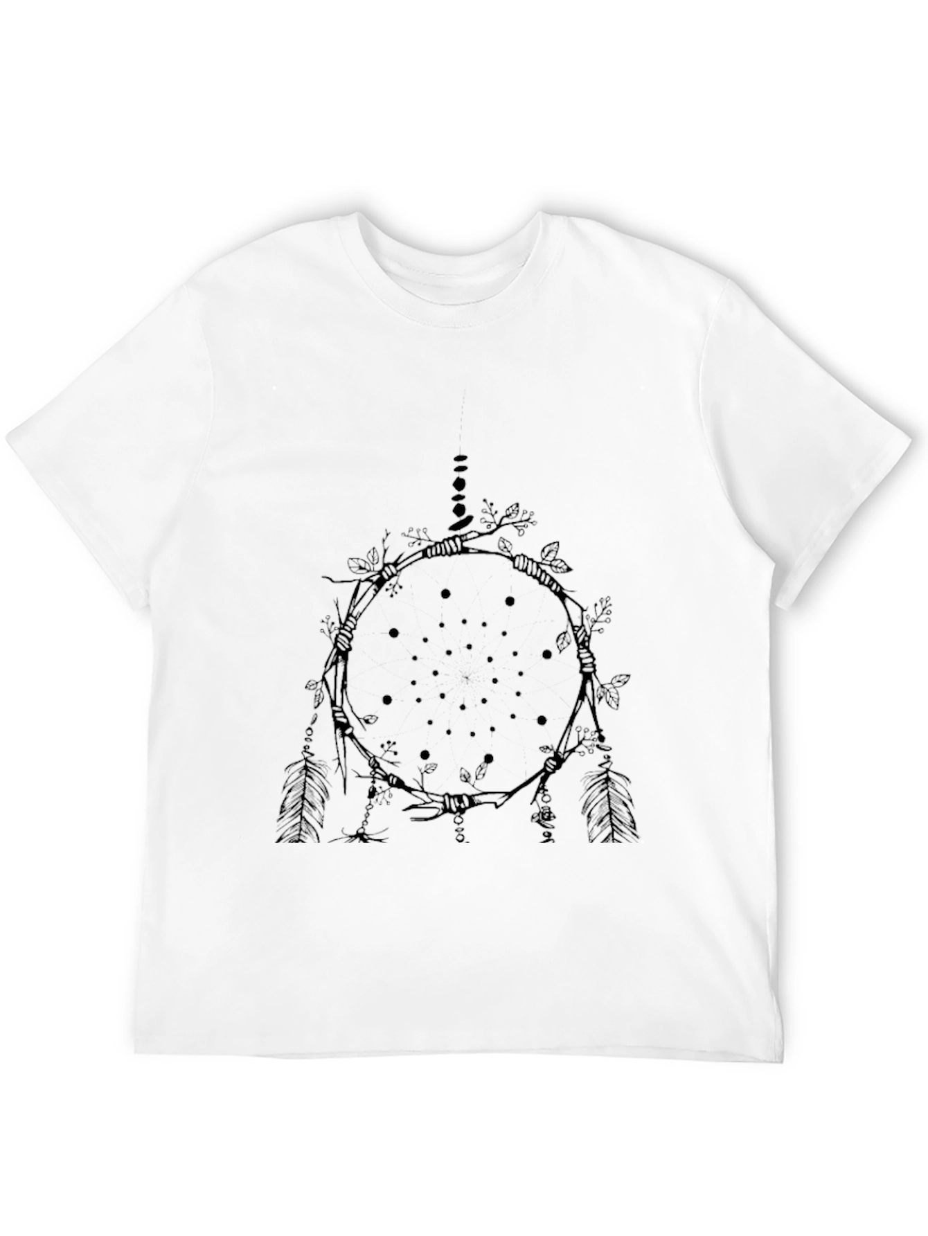 Black T-Shirt with Dreamcatcher Graphic