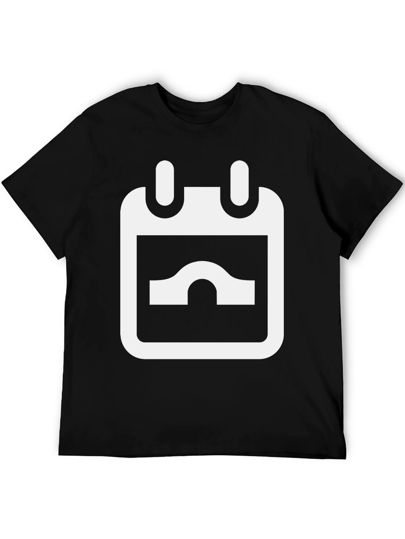 Black T-Shirt with White Calendar Graphic