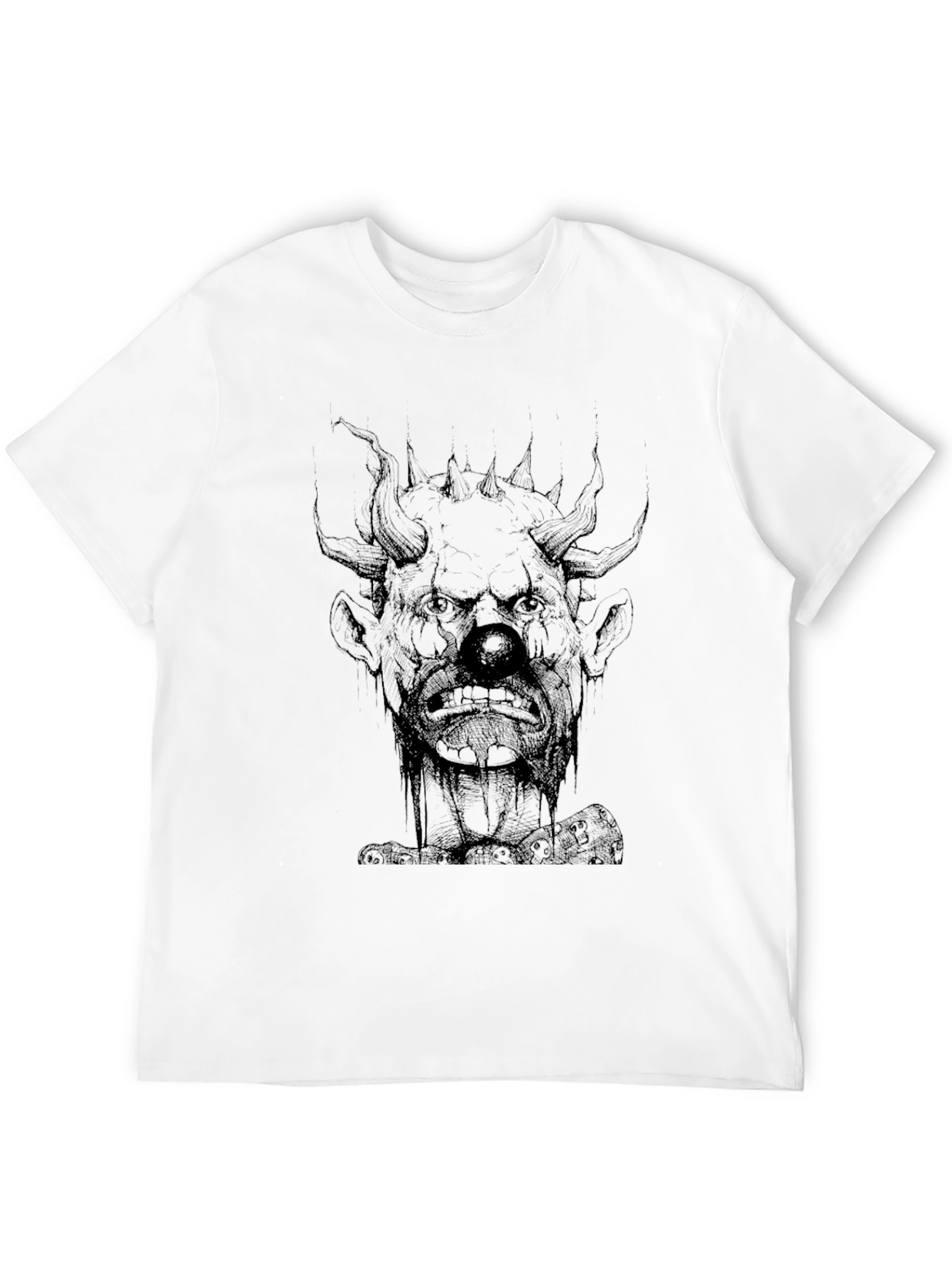 Creepy Clown Graphic Print Black T-Shirt