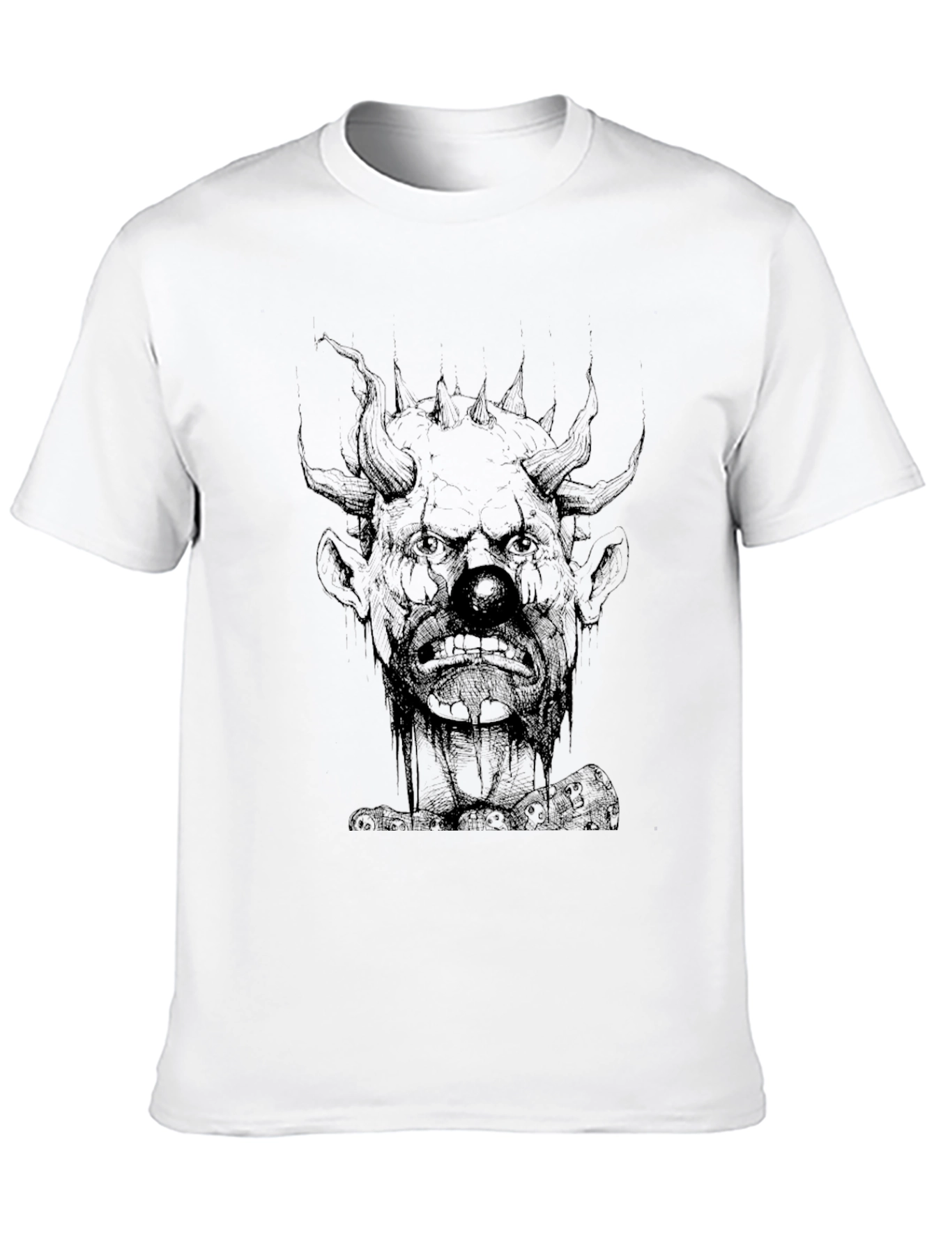 Creepy Clown Graphic Print Black T-Shirt