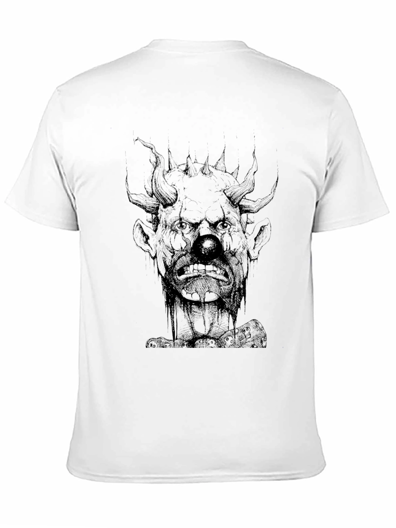 Creepy Clown Graphic Print Black T-Shirt