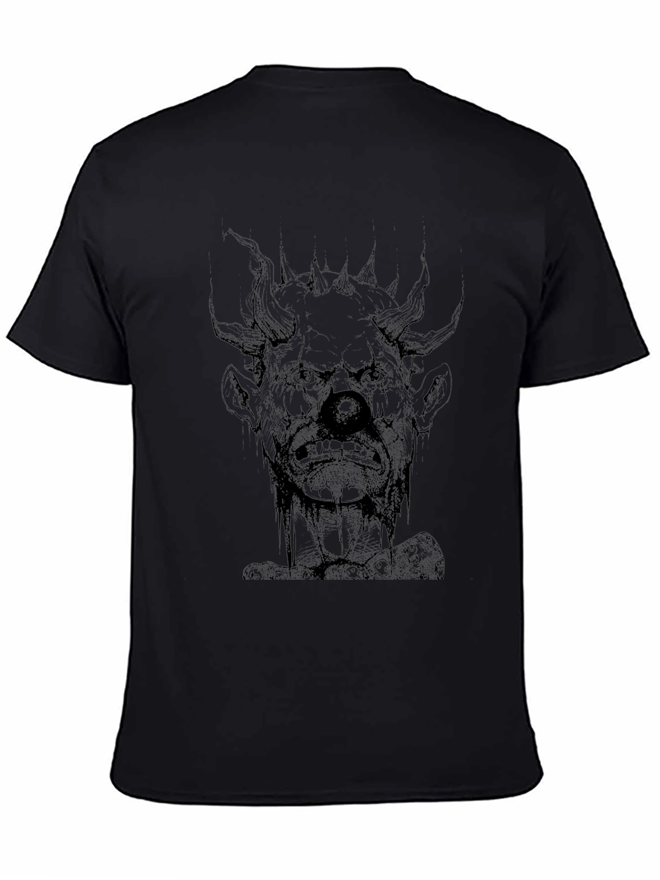 Creepy Clown Graphic Print Black T-Shirt