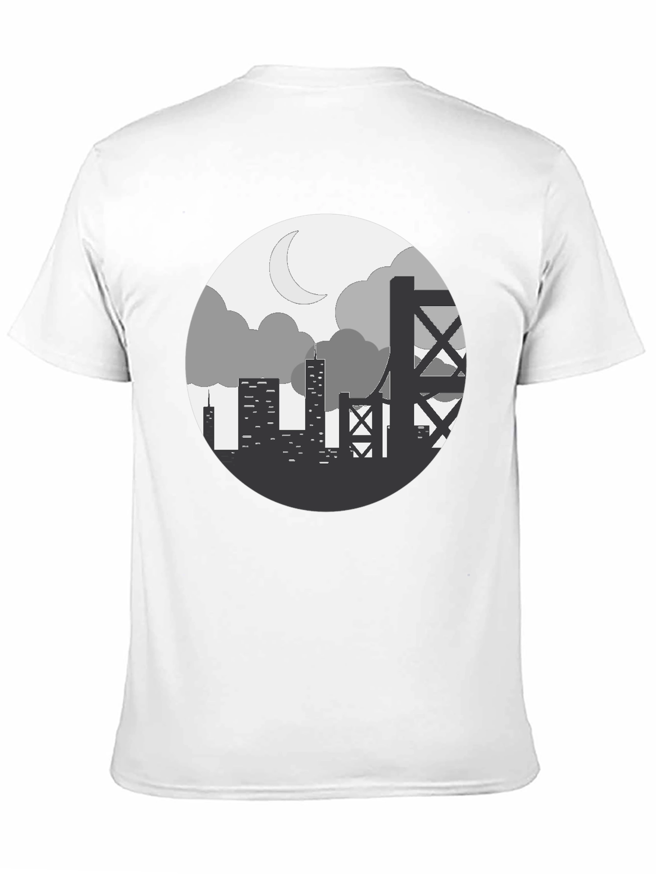 Cityscape Silhouette Graphic Tee - Black