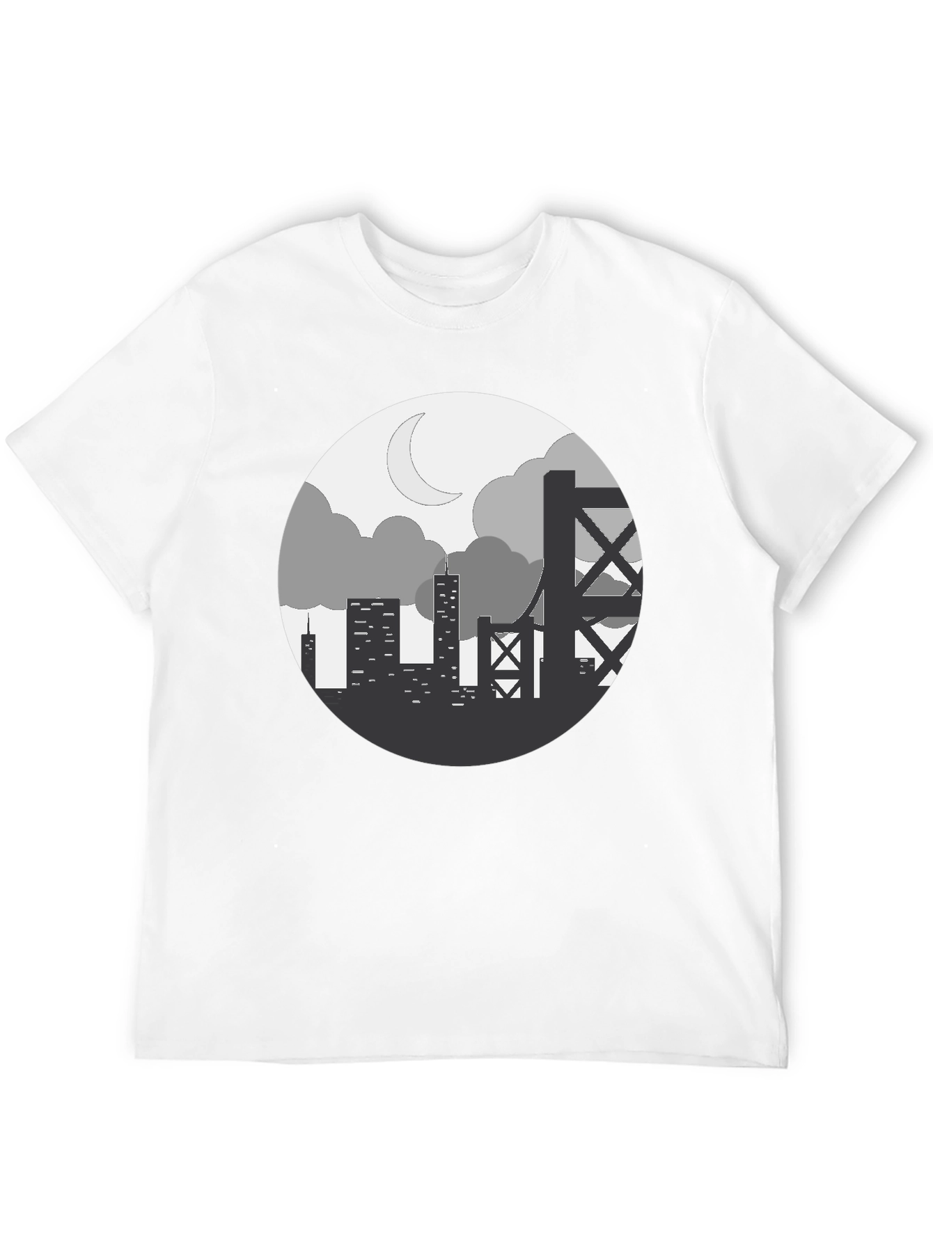 Cityscape Silhouette Graphic Tee - Black