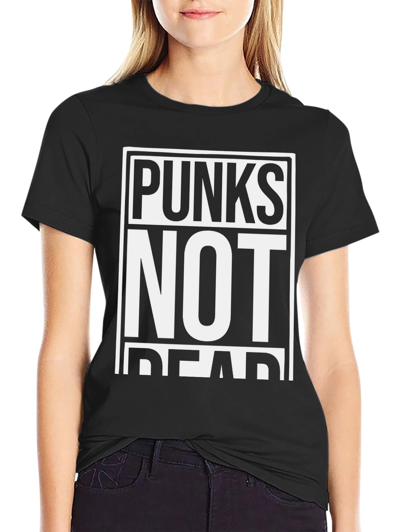 Punks Not Dead Black Graphic T-Shirt