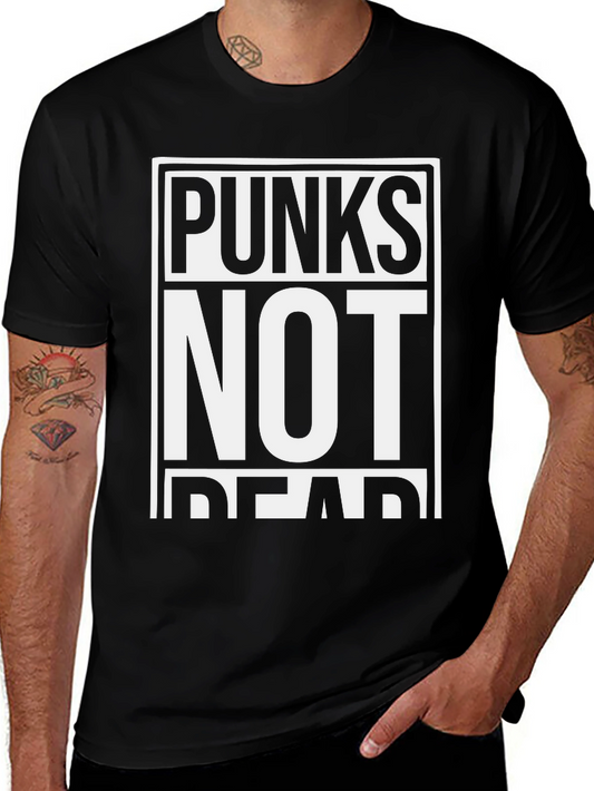 Punks Not Dead Black Graphic T-Shirt