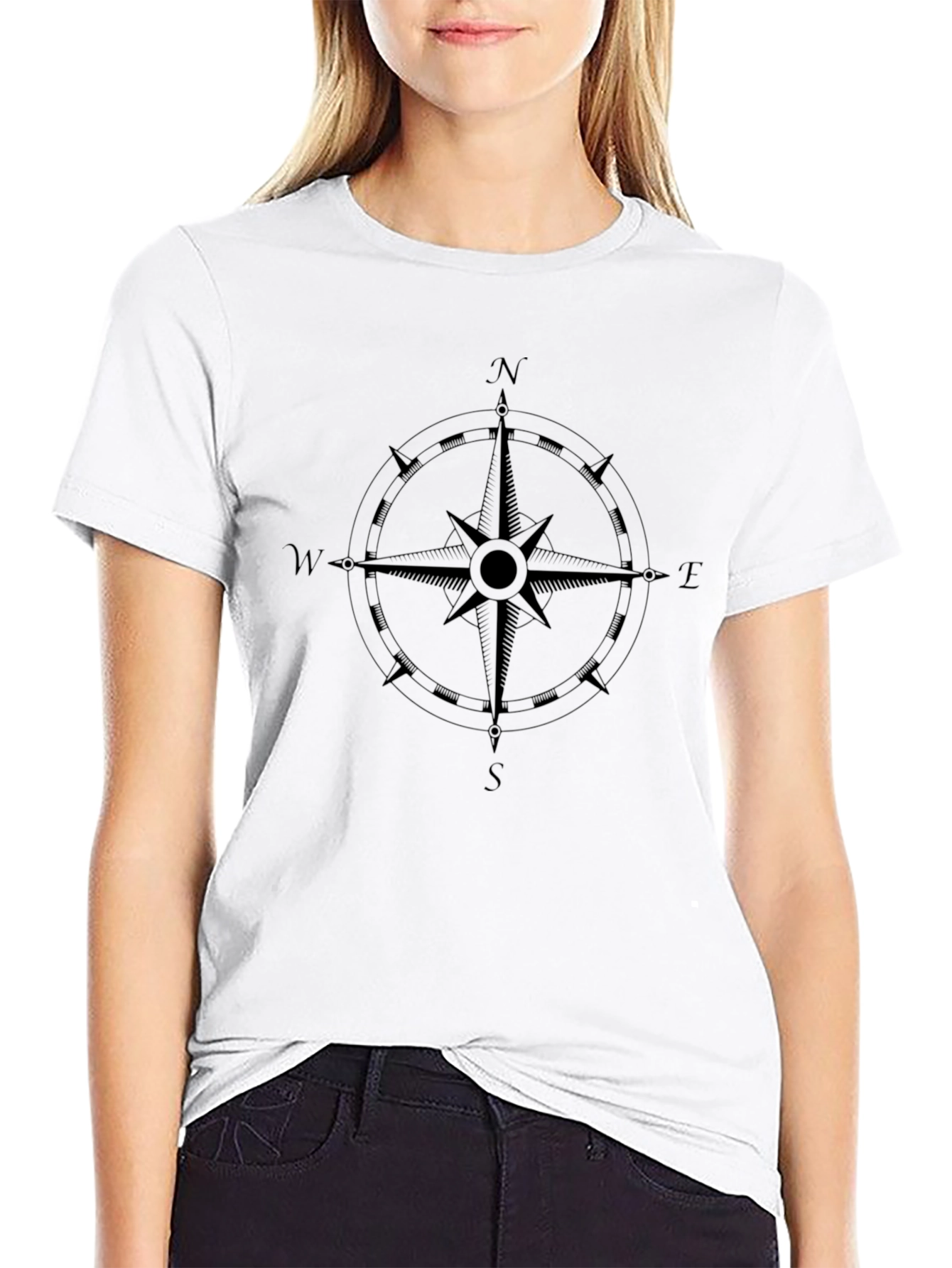 Compass Rose Graphic Print T-Shirt