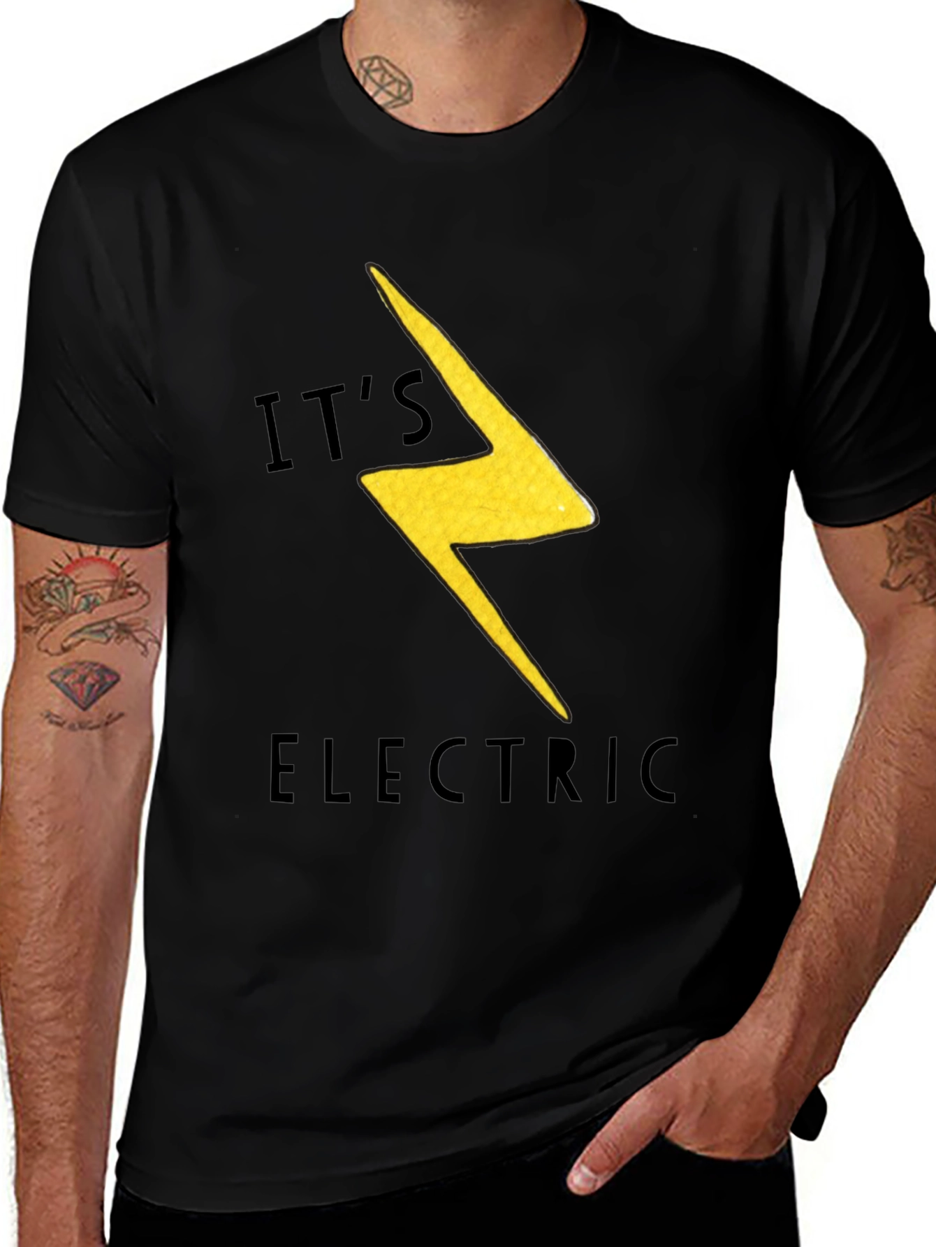 Its Electric Bolt T-Shirt - Black Graphic Tee