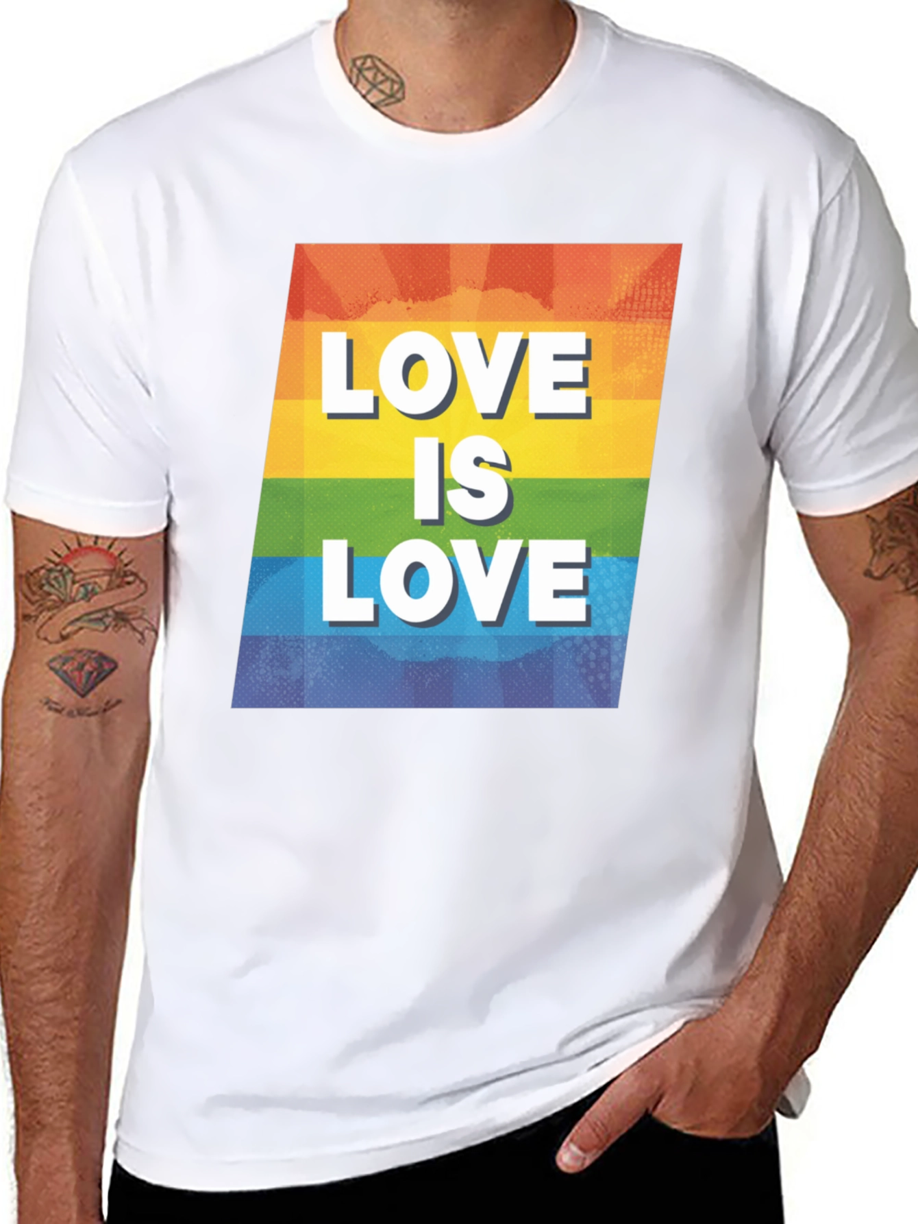 Love is Love Graphic T-Shirt - Pride LGBTQ+ Rainbow