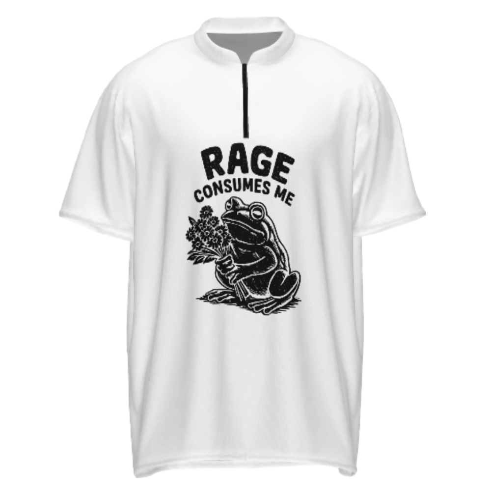 Rage Consumes Me – Angry Frog Black Graphic T-Shirt(z1092)