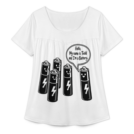 Hello, My Name Is Todd and I'm a Battery Shirt – Funny Pun Graphic Tee(z1136)