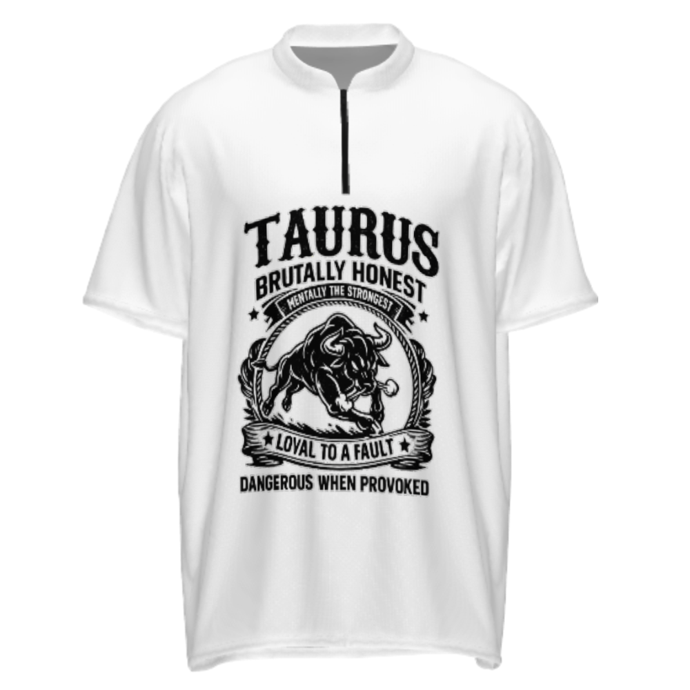 Taurus Brutally Honest – Fierce Bull Monochrome Graphic T-Shirt(z1093)