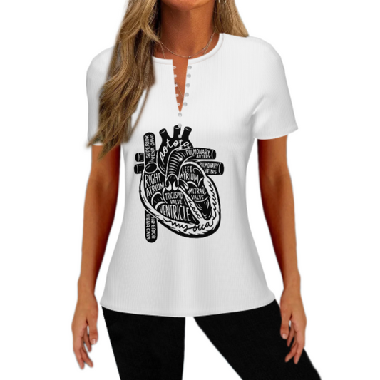 Anatomical Heart Diagram T-Shirt – Medical Illustration Tee(z1107)