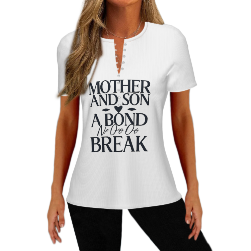 Mother and Son Bond Graphic T-Shirt | Heartwarming Family Love Quote Tee(z1105)